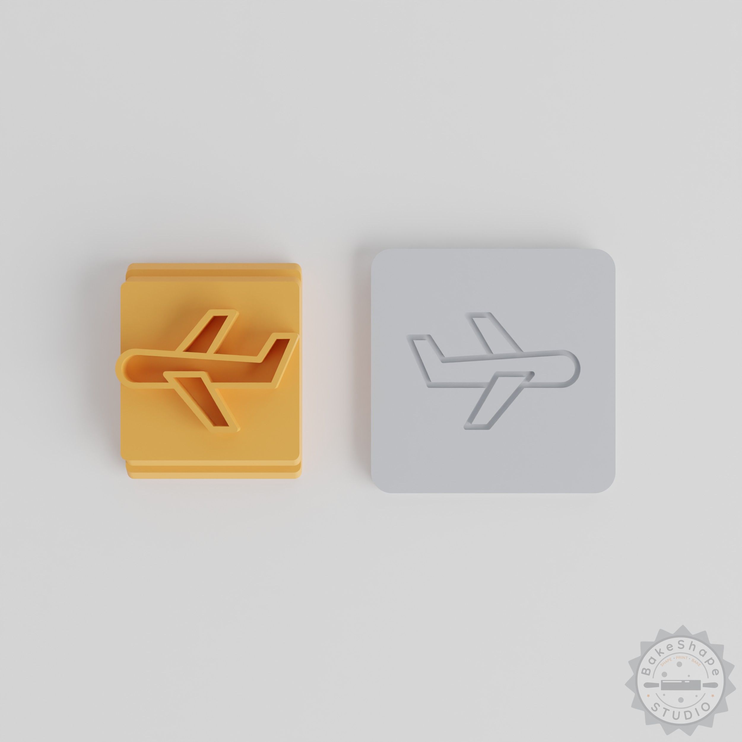Plane Stamp Tile Set for Clay, Cookies, Fondant, 5 Motif Sizes 20-40mm