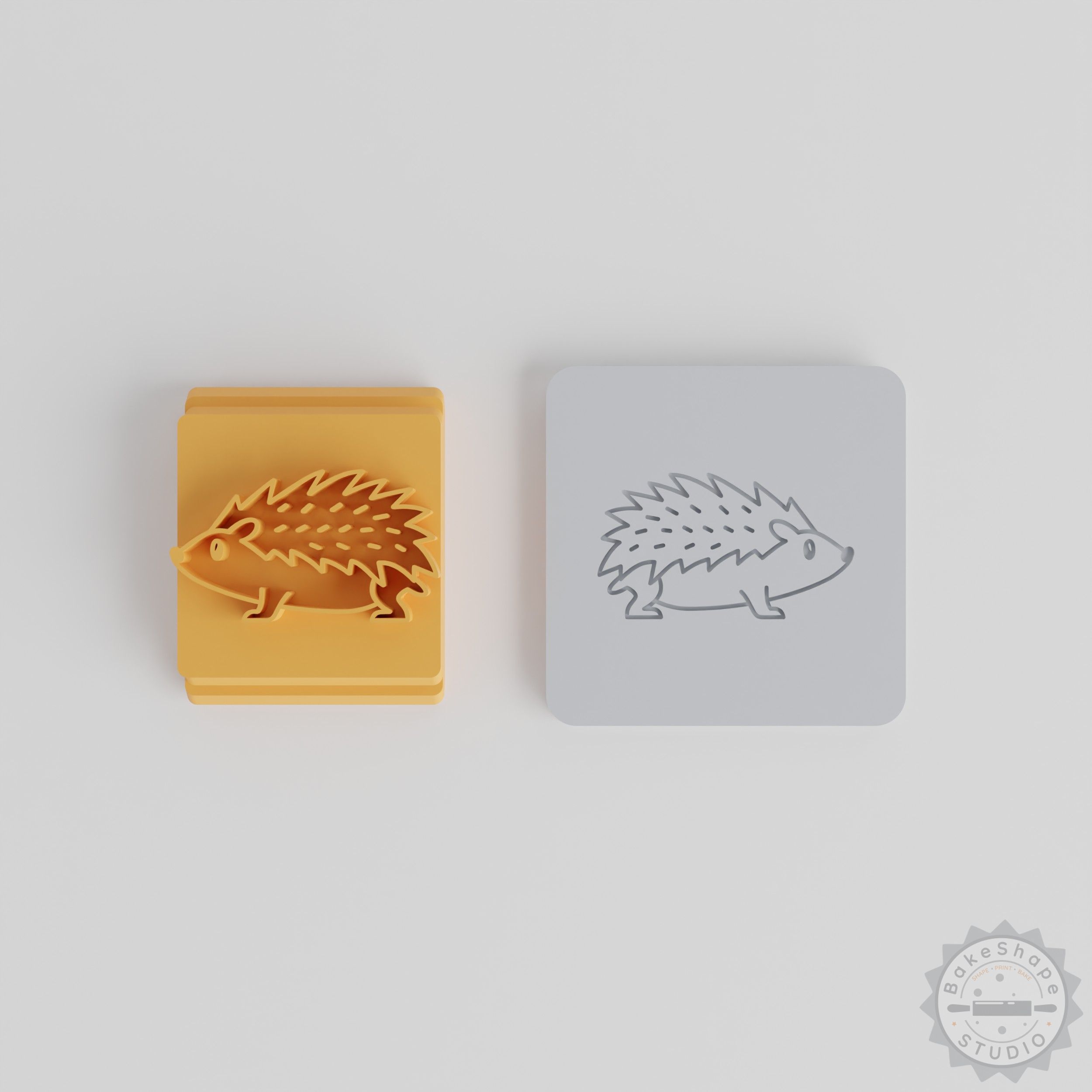 Hedgehog Stamp Tile Set, 5 Sizes for Clay, Cookies, Fondant, Cute Animal Motif