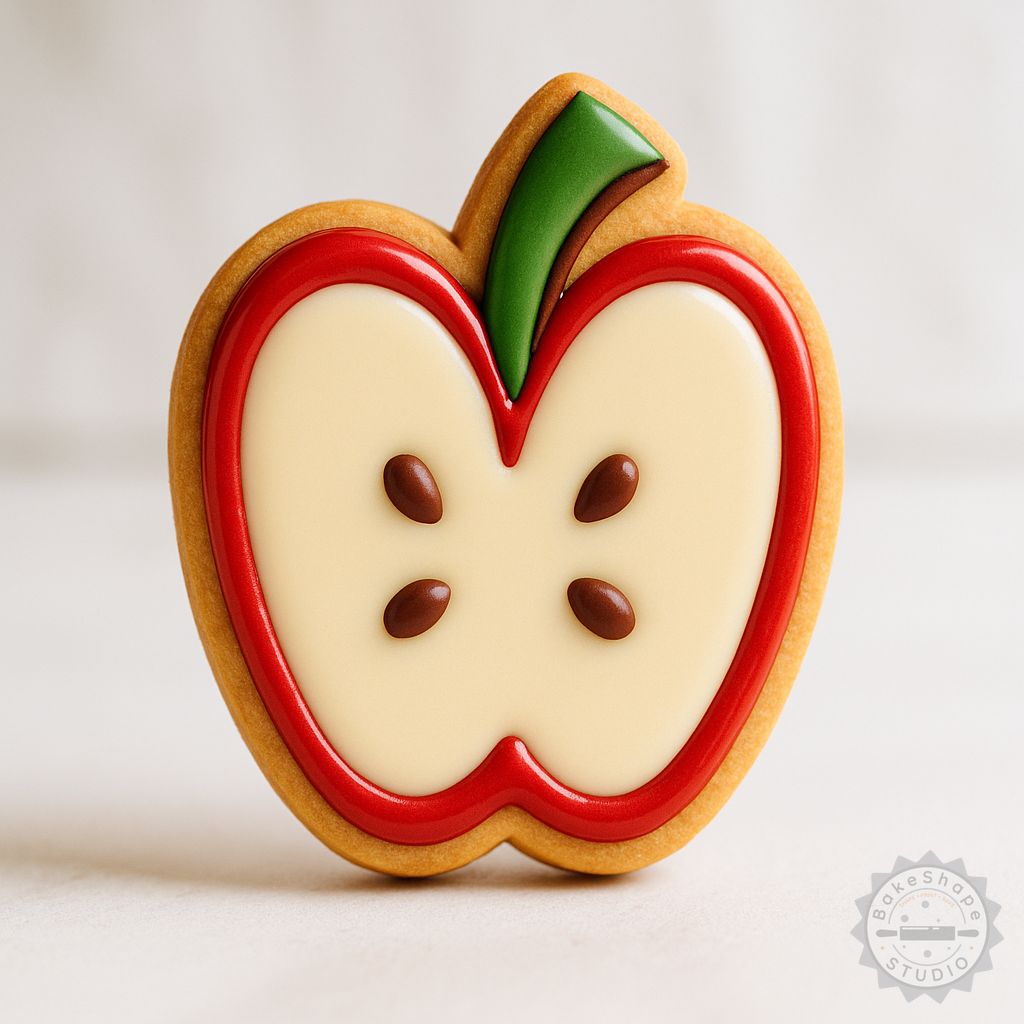 Apple shape cookie cutter and stamp STL set for 3D printing, including small, medium, and large sizes