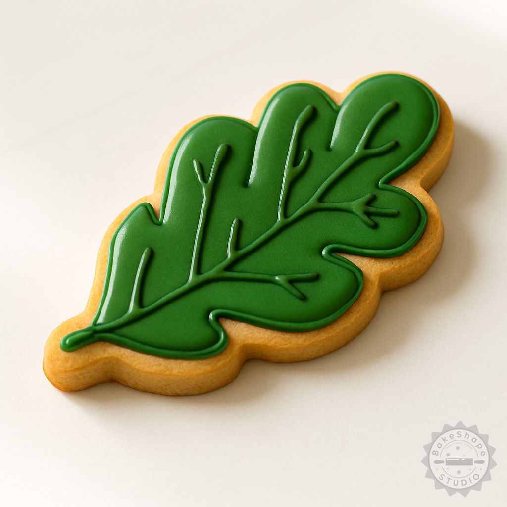 Leaf shape cutter and stamp set STL for creating nature-inspired cookie and fondant designs
