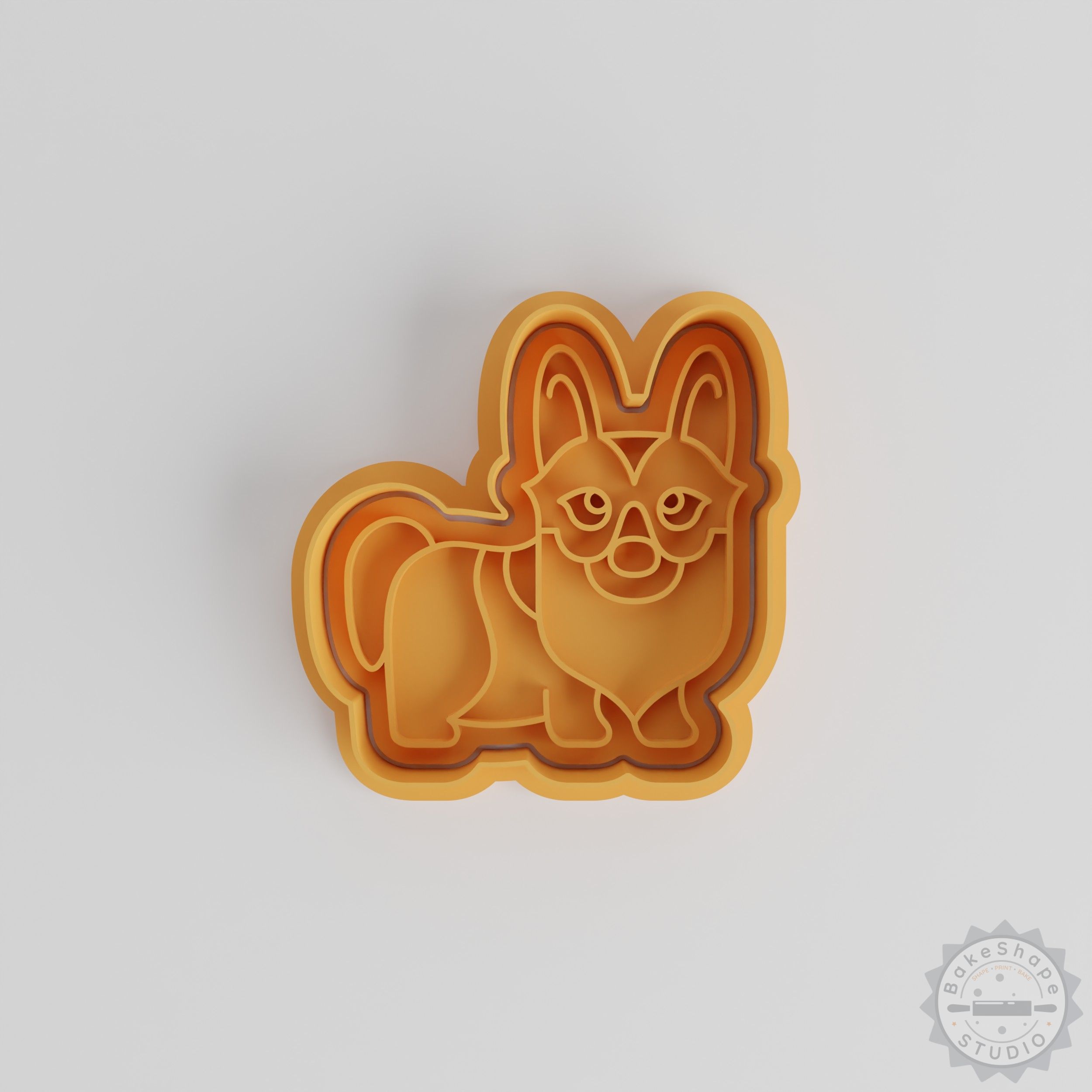 Corgi Cookie Cutter and Stamp Set, Animal Baking Tools, 3 Sizes 6 Pieces, Perfect for Cookies & Fondant