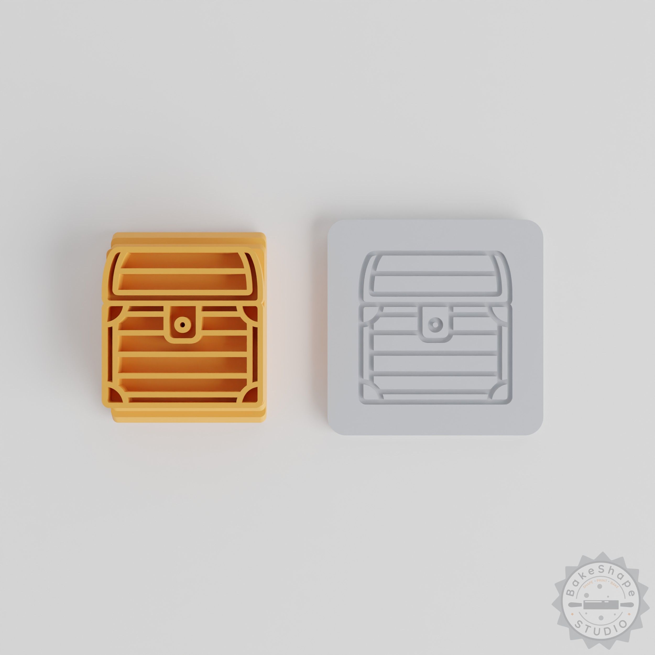 Treasure Chest Stamp Tile Set, 5 Motif Sizes for Clay, Fondant, Cookie Decoration