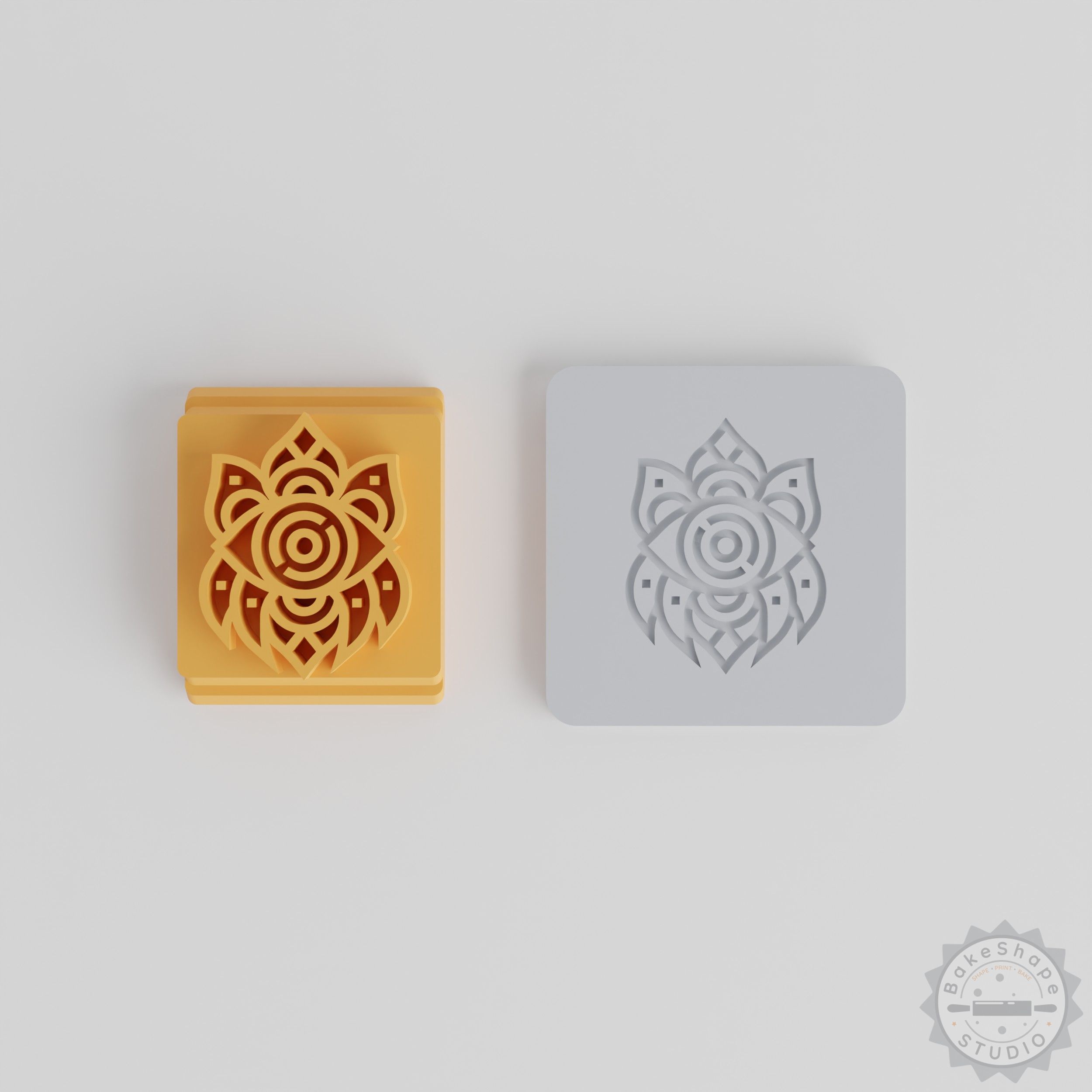 Aztec Eye Stamp Tile Set, 5 Sizes, Bohemian Ethnic Design for Clay, Cookies, Fondant