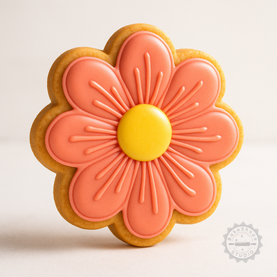 Decorated example 1 of Flower Shape Cutter and Stamp Set, Cookie and Fondant Decorating Tools, 3 Sizes