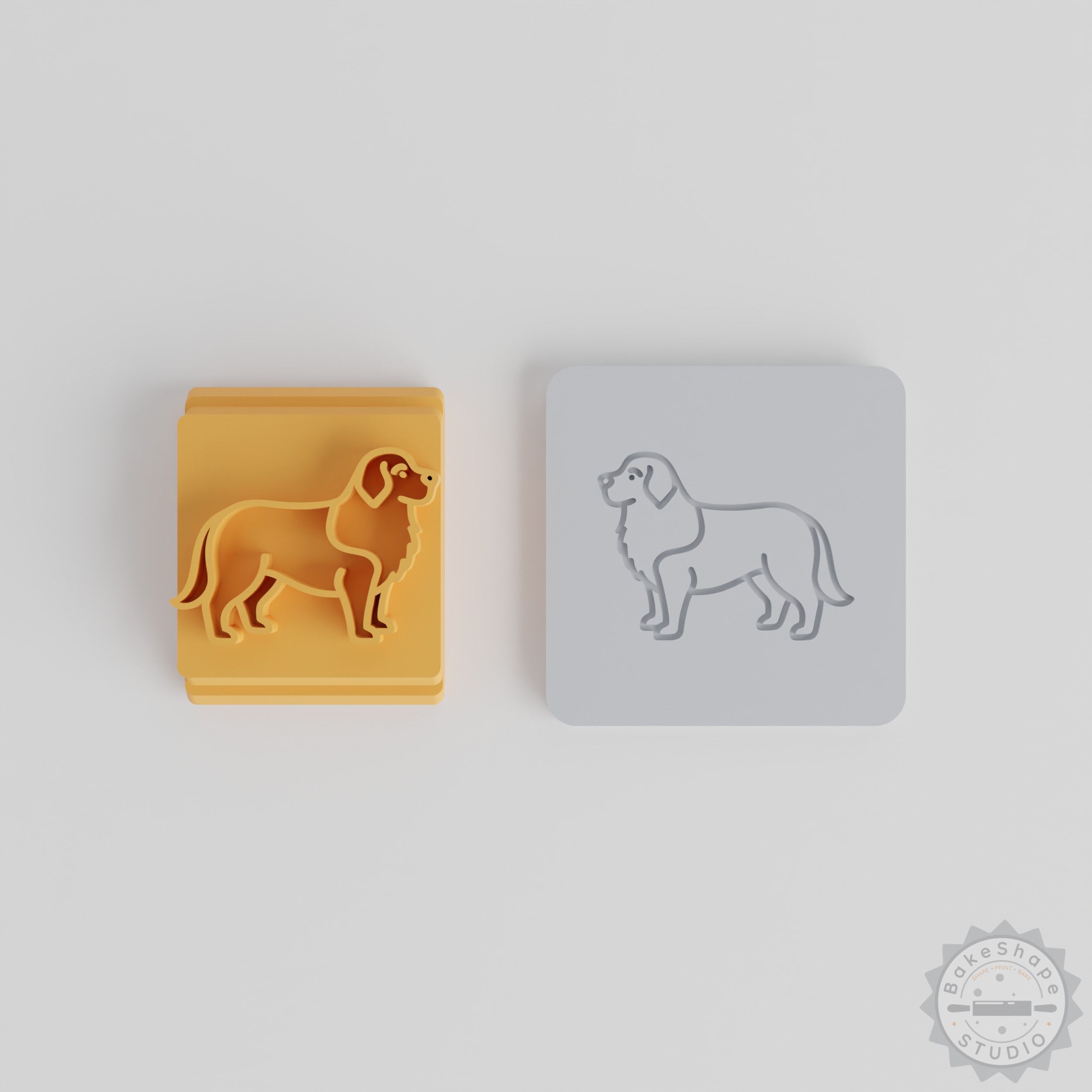 Bernese Mountain Dog Stamp Tile Set, 5 Sizes for Clay, Cookies, Fondant