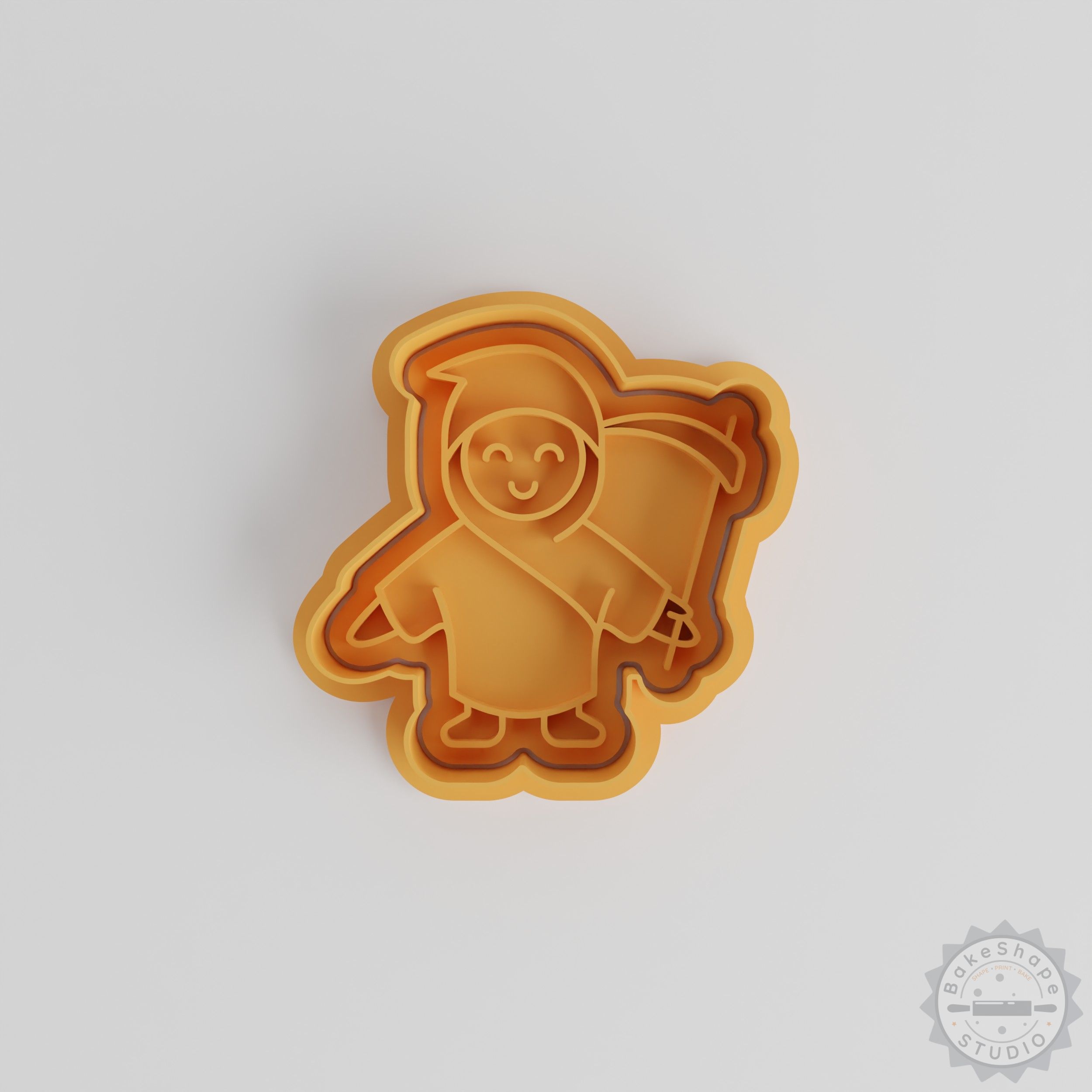 Grim Reaper Cookie Cutter Set, Halloween Theme, 6-Piece Shape & Stamp Bundle for Fondant and Cookies, Multiple Sizes