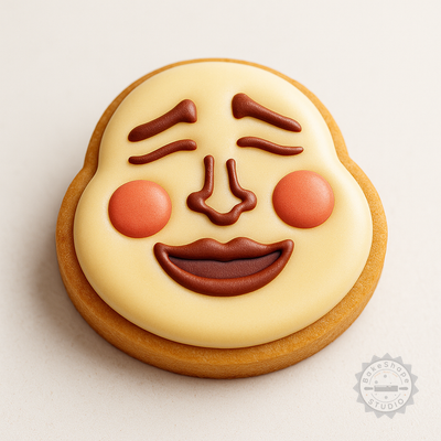 Decorated example 1 of Mask Shape Cutter & Stamp Set, Perfect for Cookies & Fondant, 3 Sizes, 6 Pieces