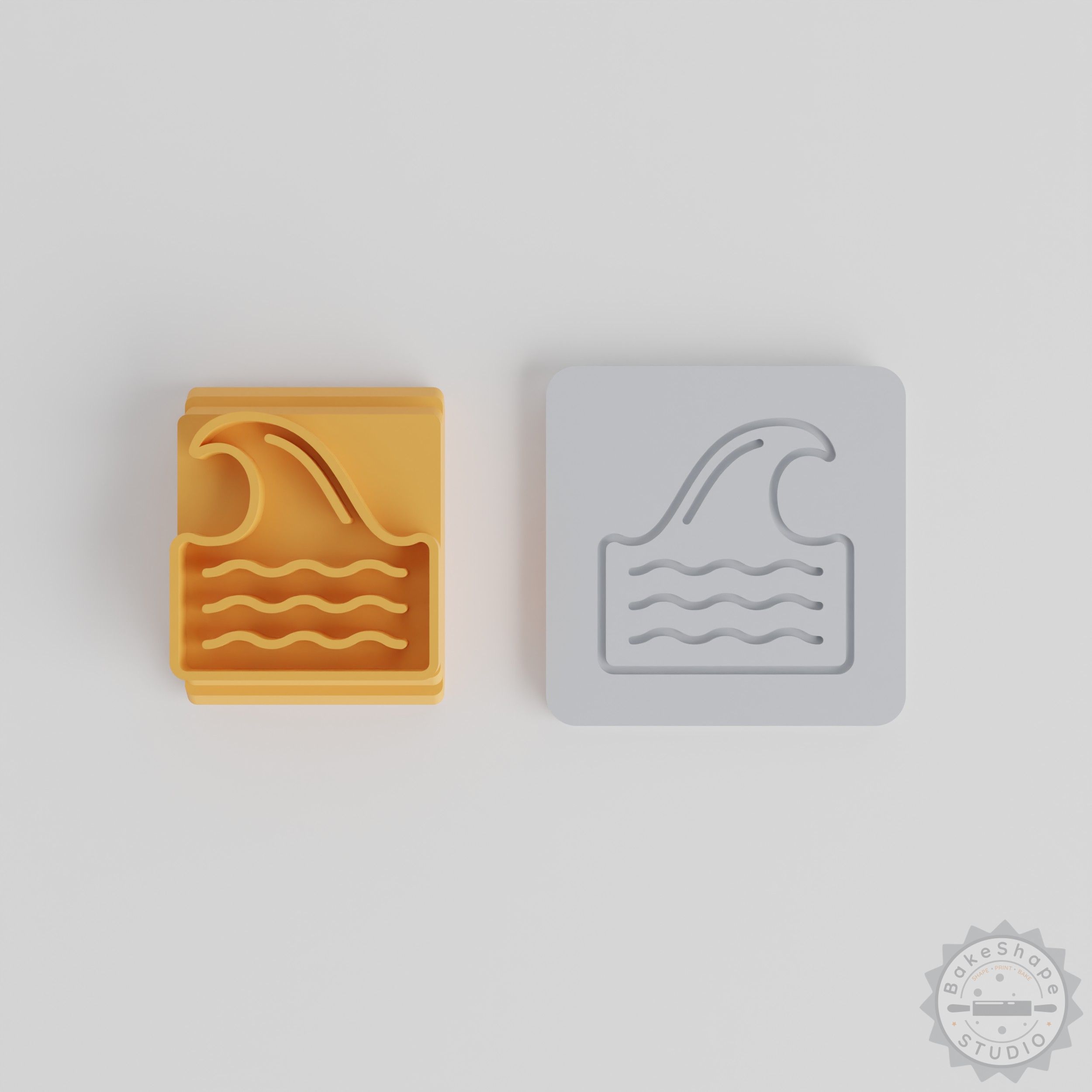 Wave Ocean Stamp Tile Set, 5 Sizes, Perfect for Clay, Cookies, Fondant, Nautical and Sea-themed Designs
