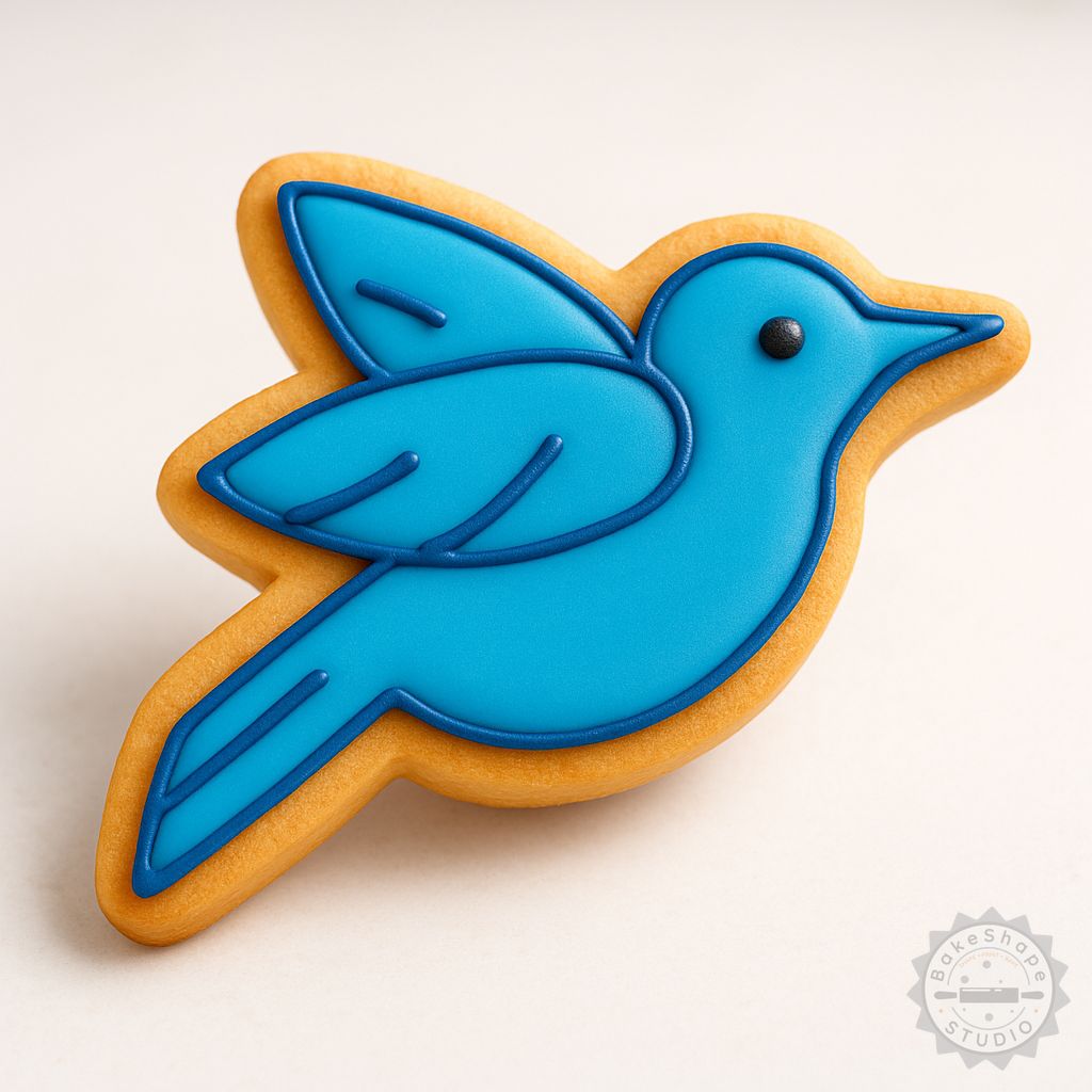 Bluebird cookie cutter and stamp set STL files for 3D printing detailed animal-shaped baking tools