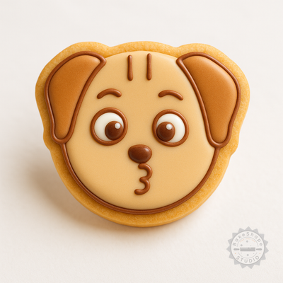 Decorated example 1 of Animal Affection Cookie Cutter Set, Dog & Wildlife Kiss Shapes, 6-Piece Fondant Decor Tool