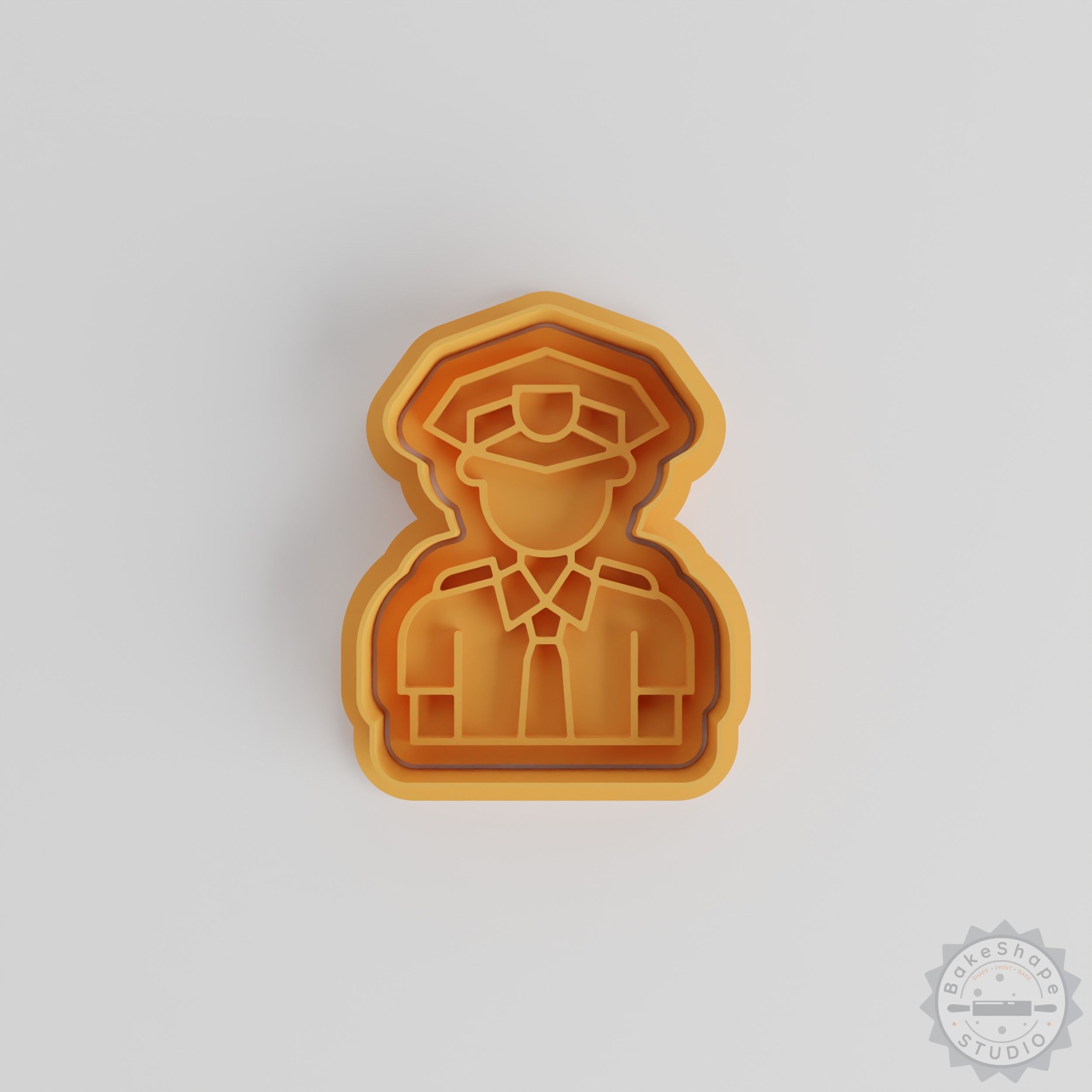 Policeman Cookie Cutter Set, 6 Piece Stamp Kit for Fondant, Includes 3 Sizes, Police Officer Shape