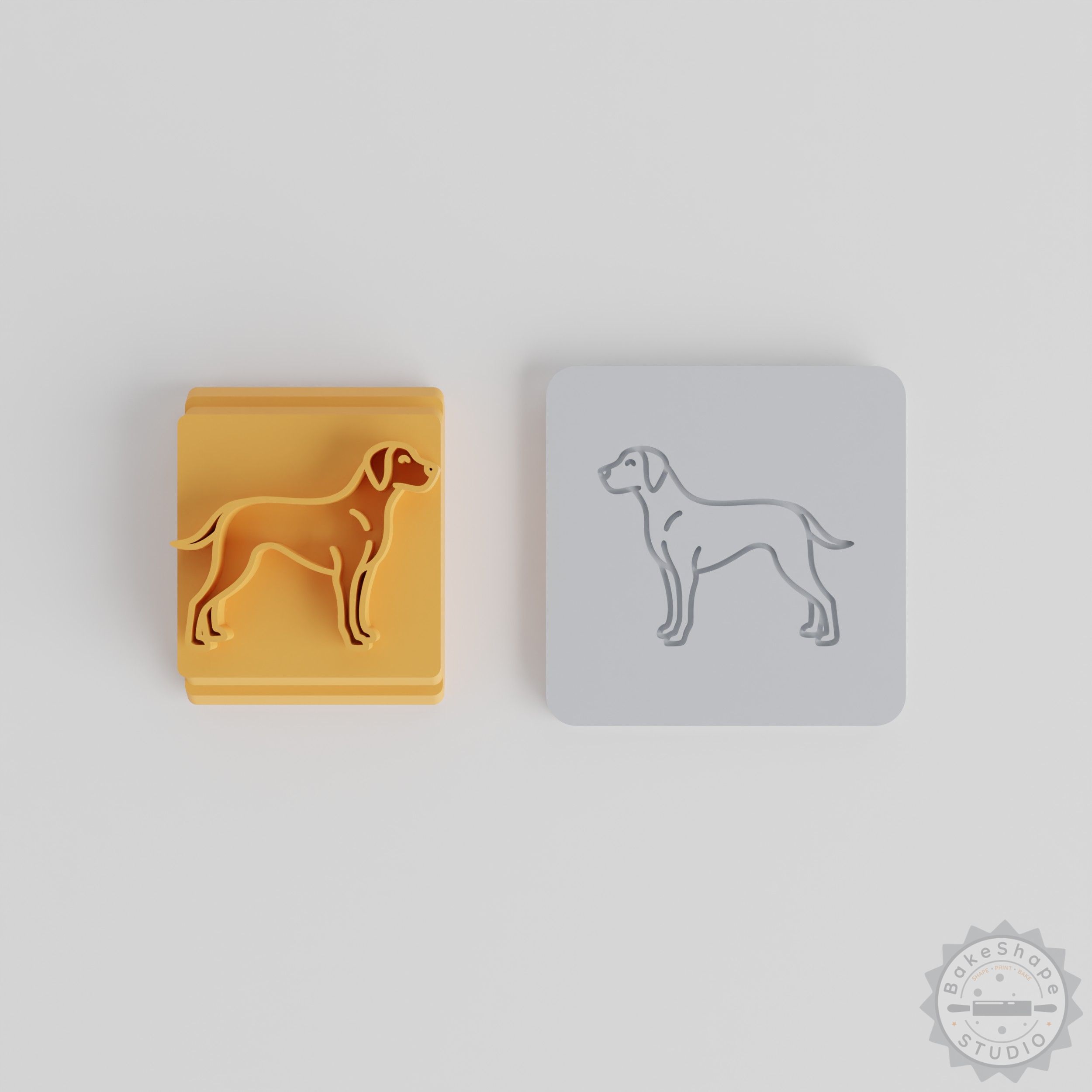 Rhodesian Ridgeback Dog Stamp Tile Set for Clay and Cookies, 5 Sizes