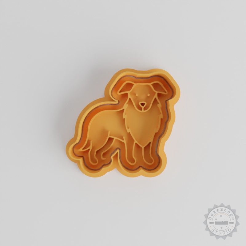Border Collie Cookie Cutter Set, 6-Piece Shape & Stamp Kit, Perfect for Cookies & Fondant, S/M/L Sizes
