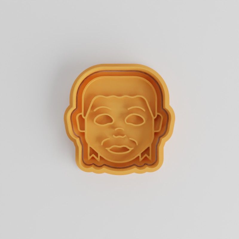 Michael Myers Shape Cutter and Stamp Set, Halloween Horror Mask Cookie Fondant Tools