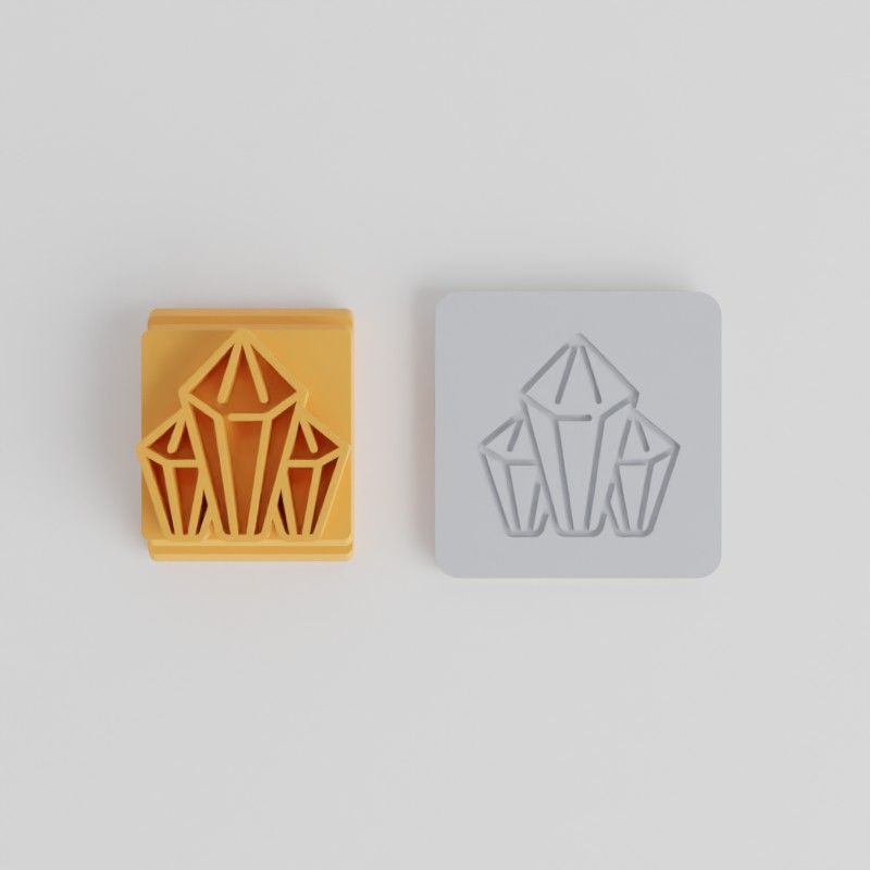 Diamonds Stamp Tile Set, 5-Piece Motif Sizes 20-40mm, Perfect for Clay, Cookies, and Fondant