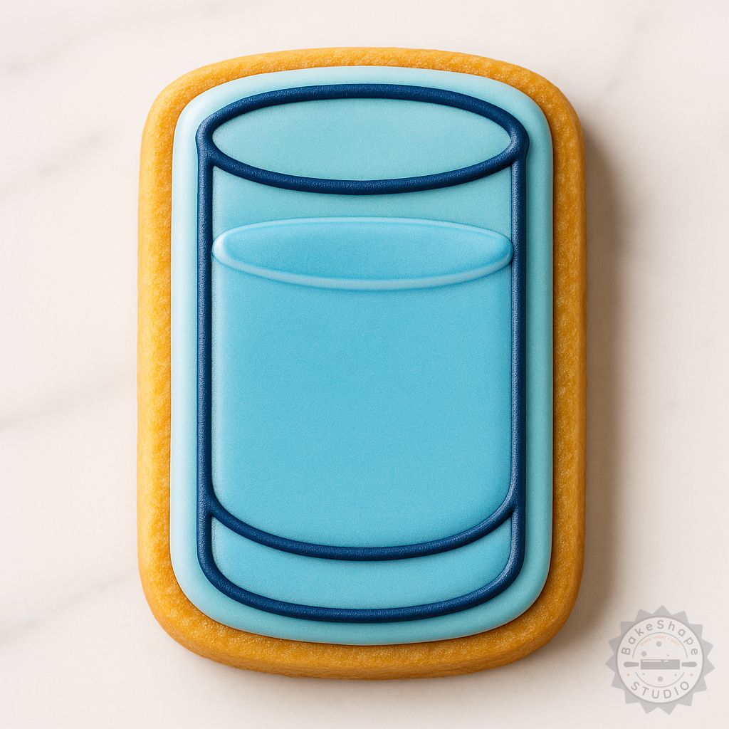 Glass drinkware cookie cutter and stamp STL set for 3D printing with three sizes small, medium, and large