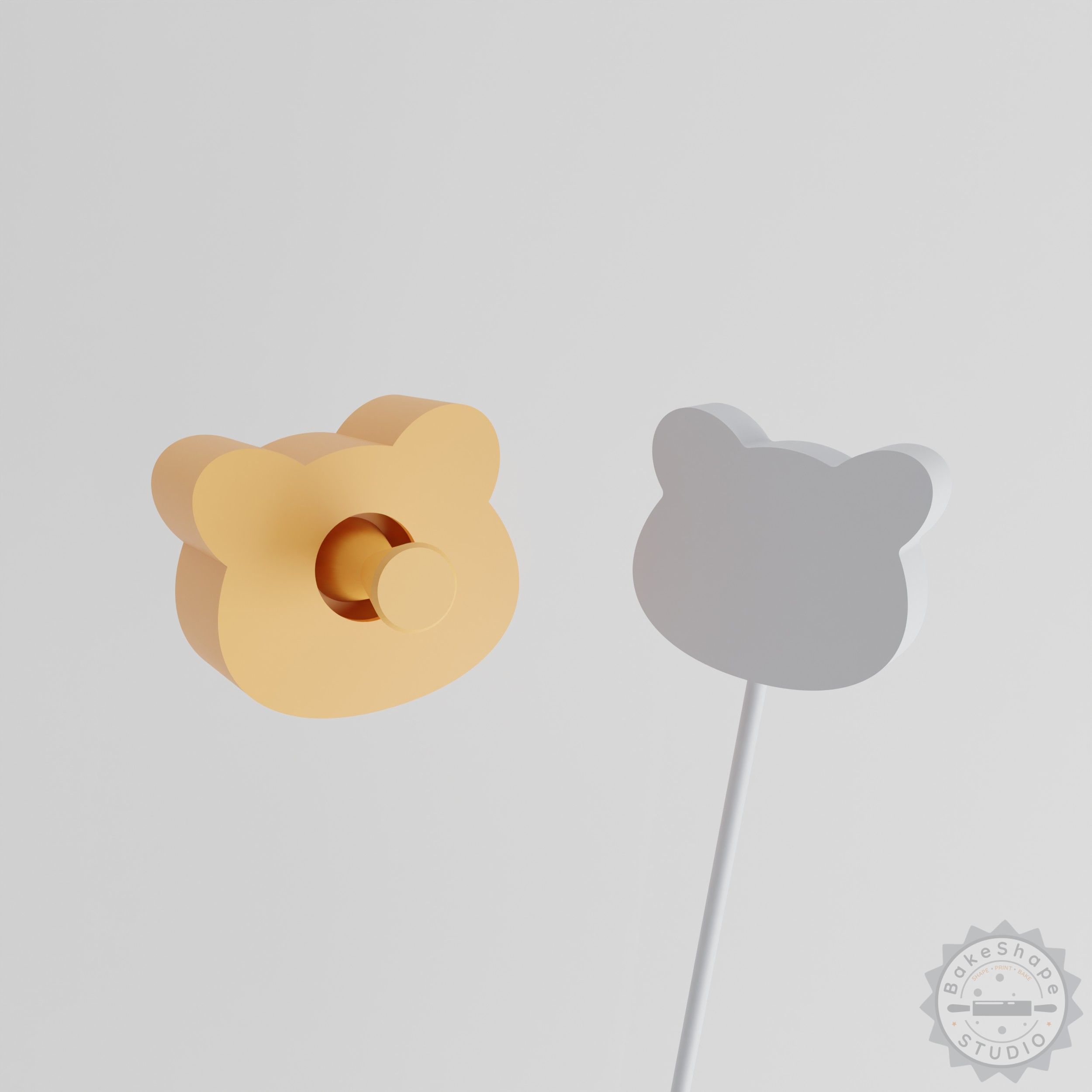 Panda Cake Pop Mold, 2-Piece Set, Wildlife Panda Design, Black and White Bear, Cute Baking Tool