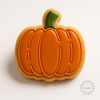Decorated example 1 of Pumpkin Shape Cutter and Stamp Set, Perfect for Cookies and Fondant, 6-Piece, S/M/L Sizes