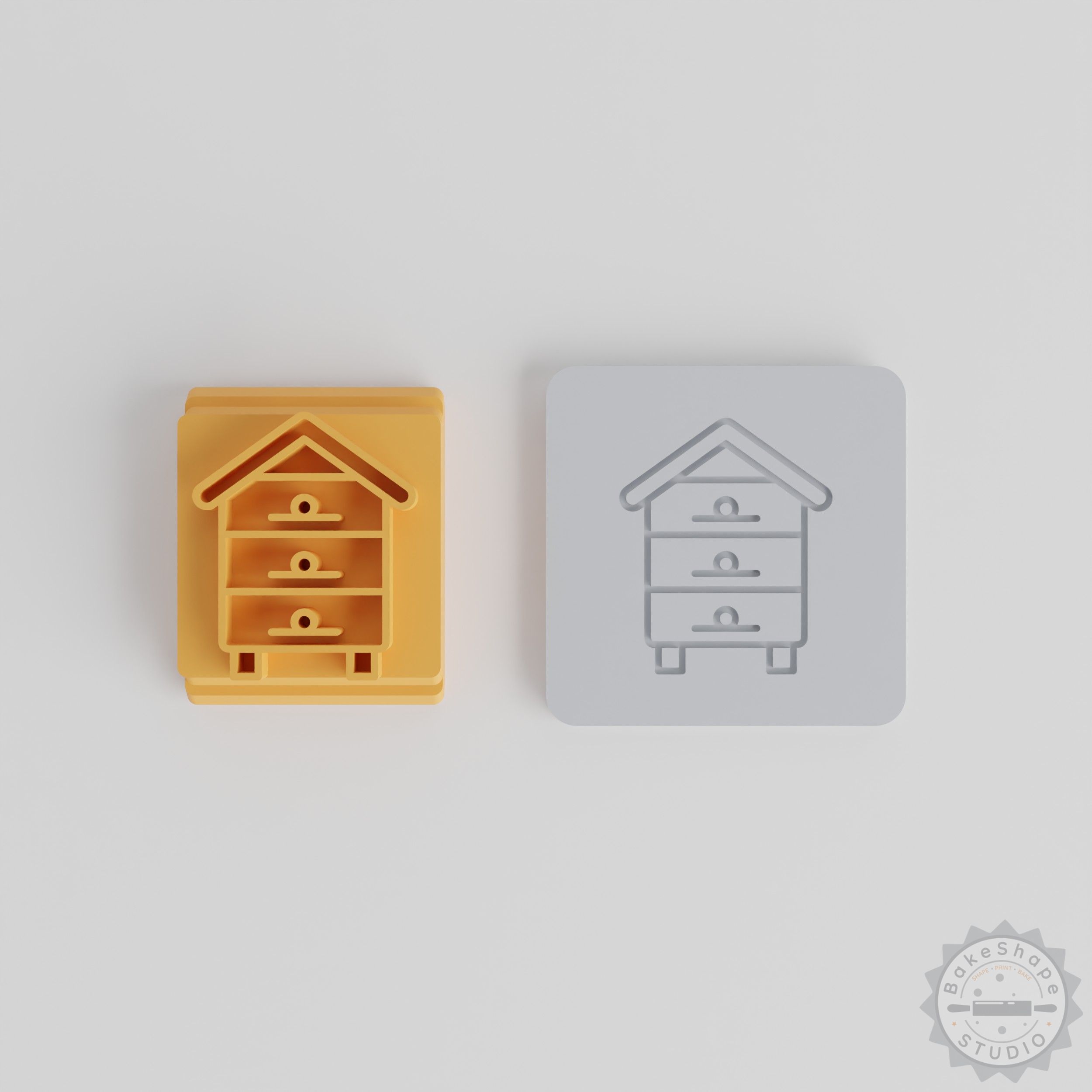 Apiary Stamp Tile Set, 5 Sizes for Clay, Cookies & Fondant, Bee Hive & Honeycomb Design