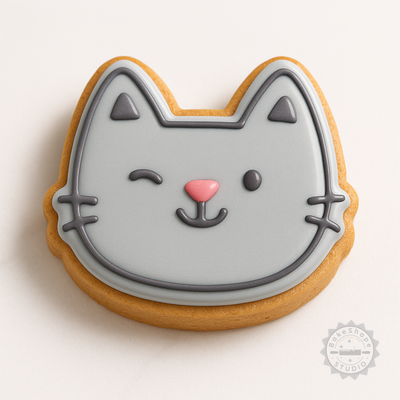 Decorated example 1 of Smile Cookie Shape Cutter & Stamp Set, 6-Piece, S/M/L Sizes for Cookies and Fondant