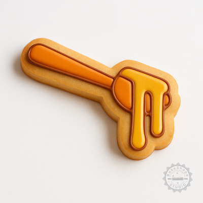 Decorated example 1 of Honey Cookie Cutter & Stamp Set, 6-Piece with S/M/L Sizes, Perfect for Cookies & Fondant