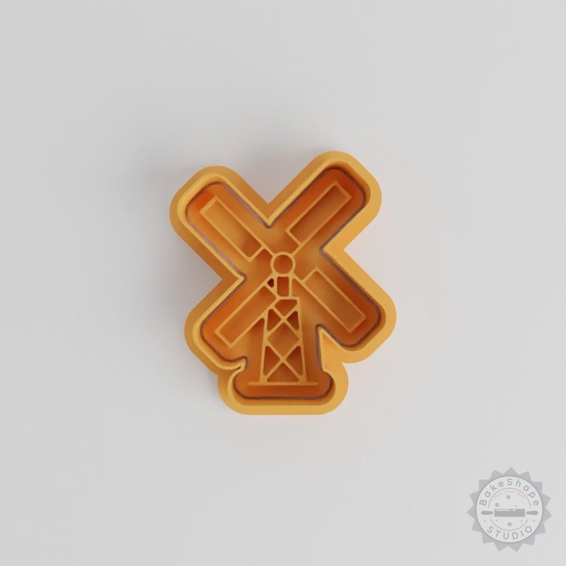Windmill Cookie Cutter and Stamp Set, 6 Piece, S/M/L, Perfect for Fondant, Farm, Energy Design
