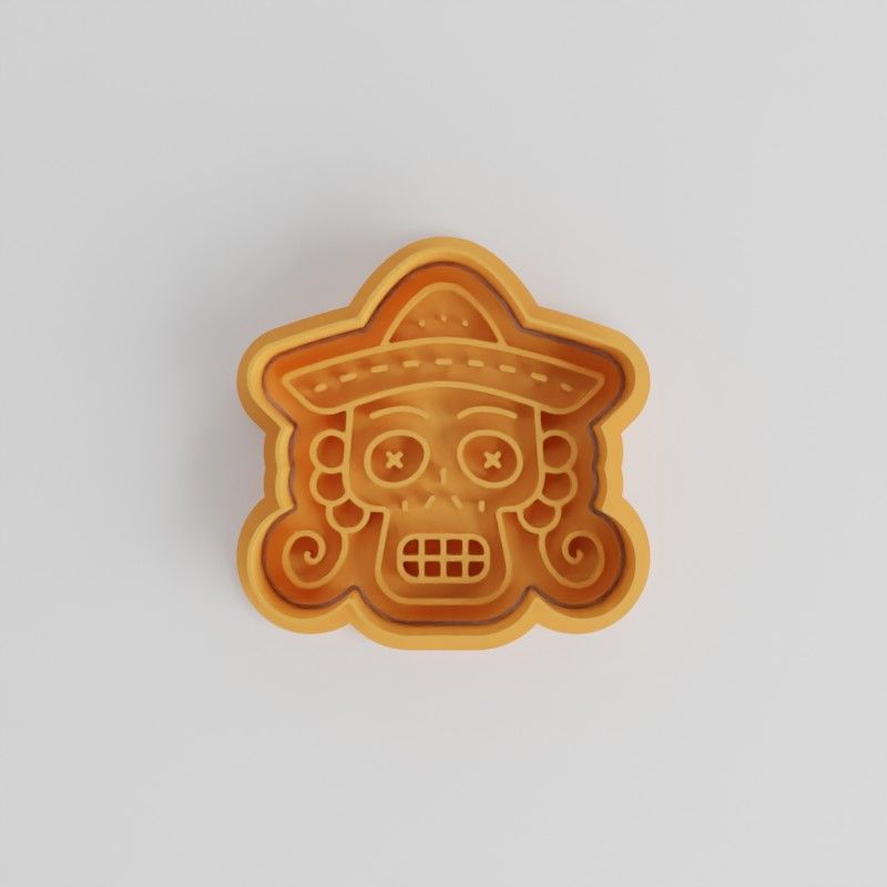 Skull Cookie Cutter and Stamp Set, 6-Piece, S/M/L, Perfect for Cookies and Fondant, Skeleton Head, Day-of-the-Dead