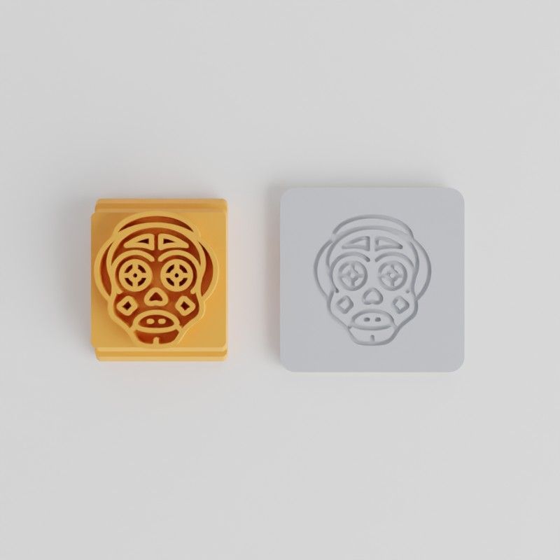 They Live Stamp Tile Set, 5 Sizes, Perfect for Clay & Cookies, Halloween Horror Face Design