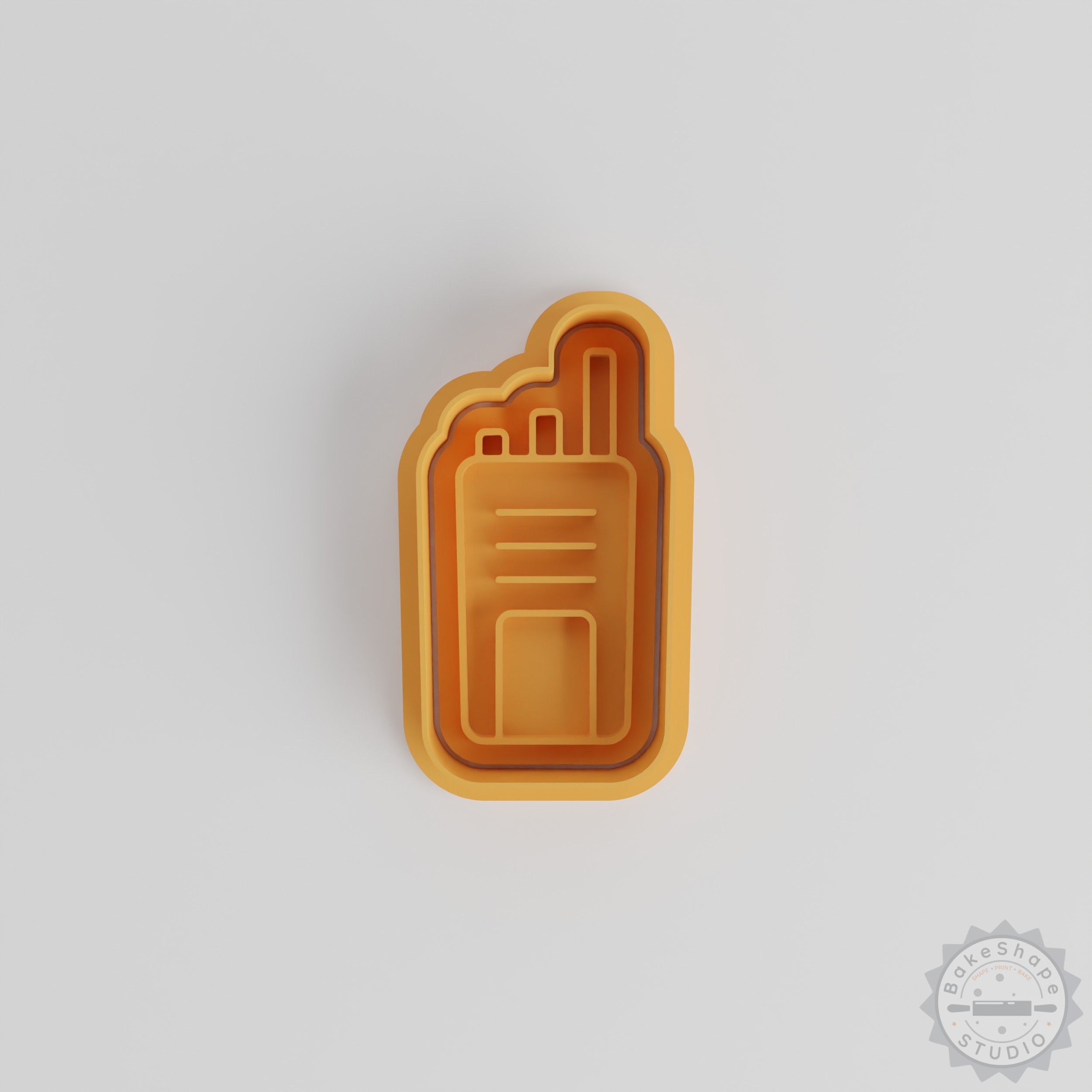 Walkie Talkie Cookie Shape Cutter & Stamp Set, 6-Piece, S/M/L Sizes, Perfect for Cookies & Fondant