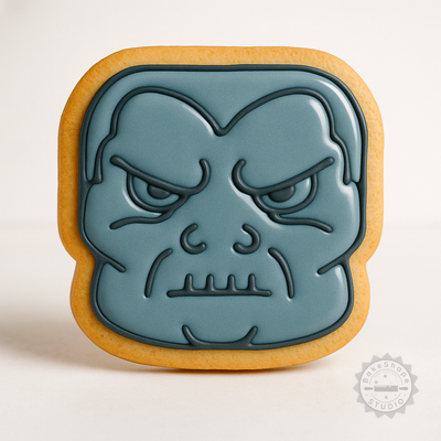 Decorated example 1 of Monster Cookie Cutter and Stamp Set, Perfect for Halloween, 6 Pieces, S/M/L Sizes