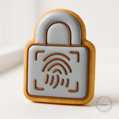 Decorated example 1 of Fingerprint Lock Set, Biometric Security with 6 Shape Cutter Stamps for Cookies & Fondant