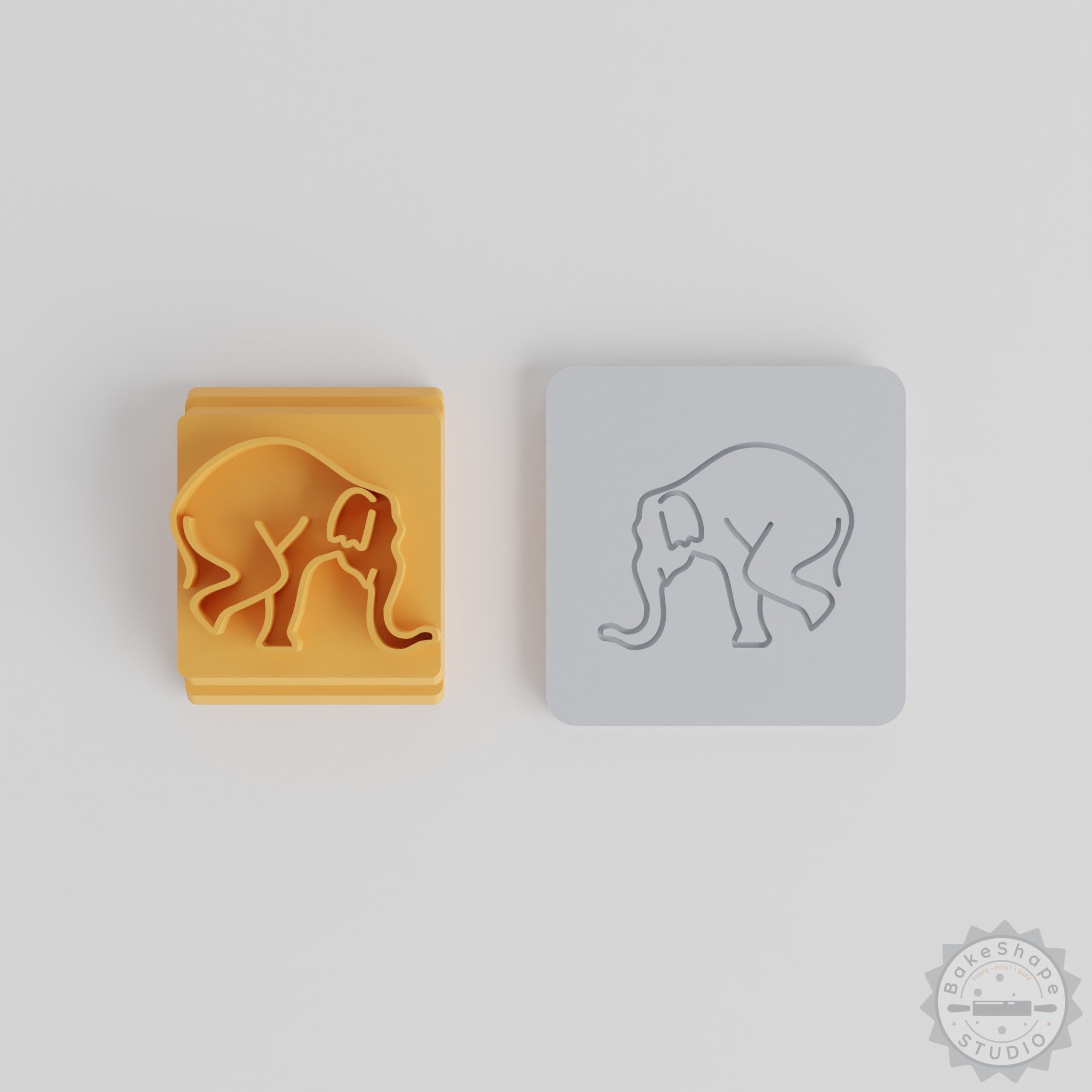 Elephant Stamp Tile Set, 5 Sizes, Perfect for Clay, Cookies, Fondant, Animal Theme