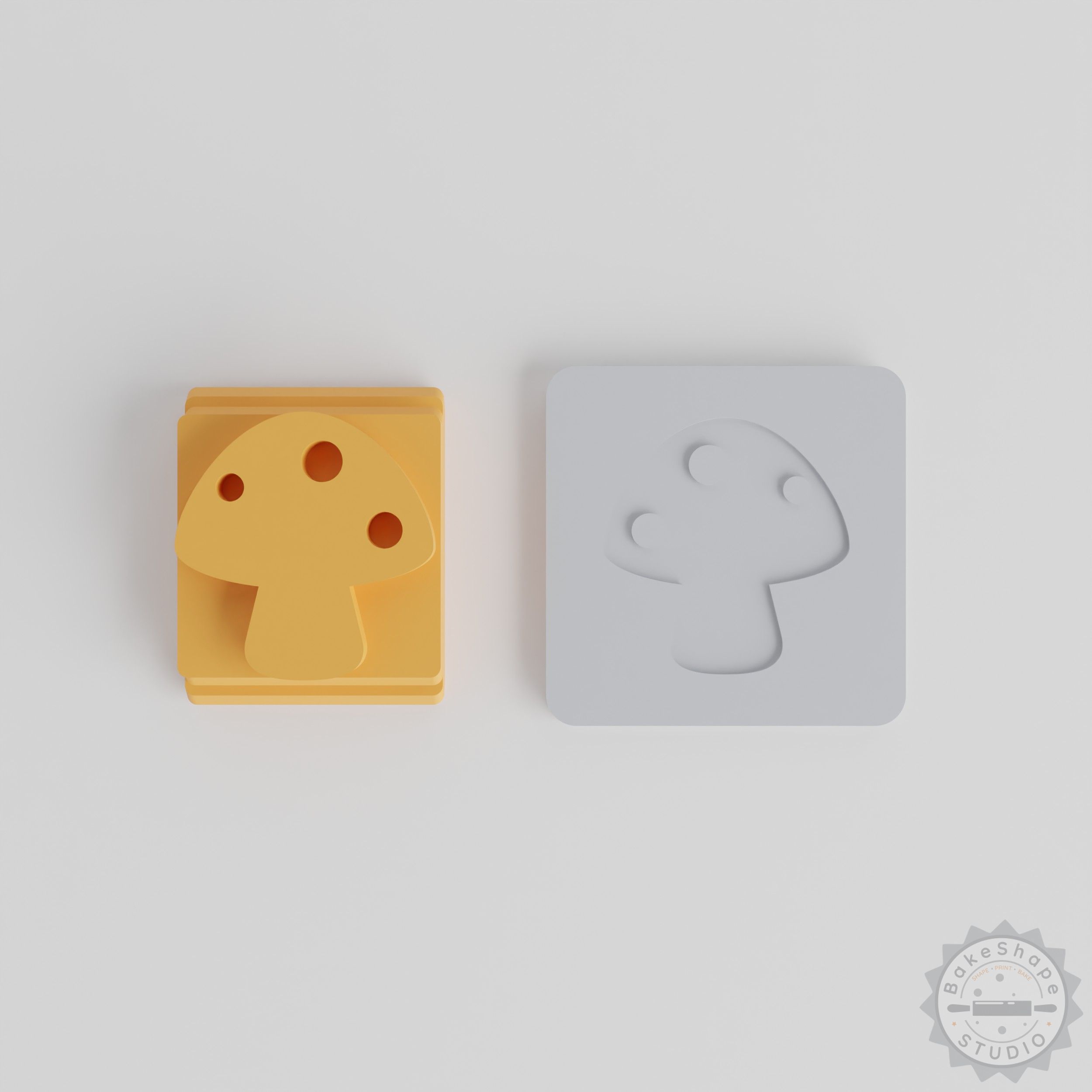 Spotty Shroom Stamp Tile Set, 5 Piece Motif Sizes for Clay, Cookies, Fondant