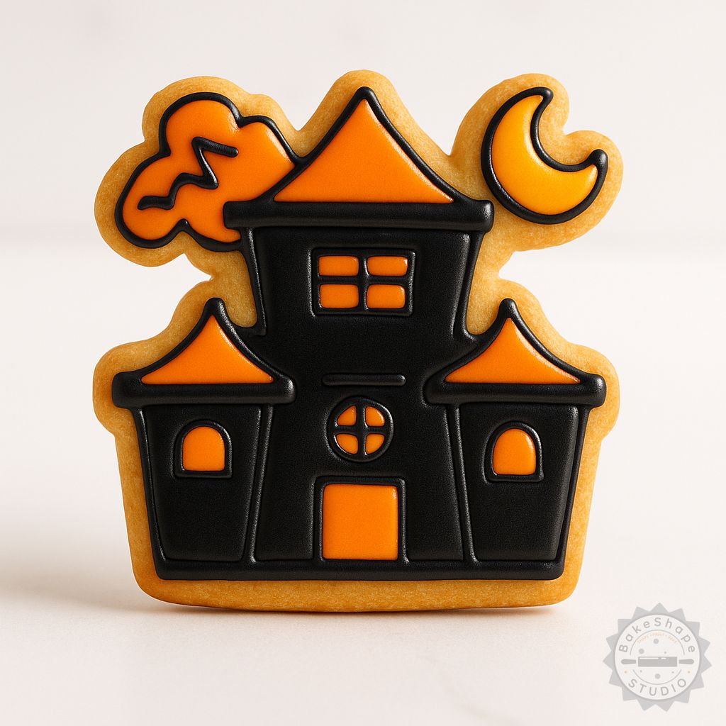 Haunted House cookie cutter and stamp set STL for 3D printing Halloween themed cookies and fondant