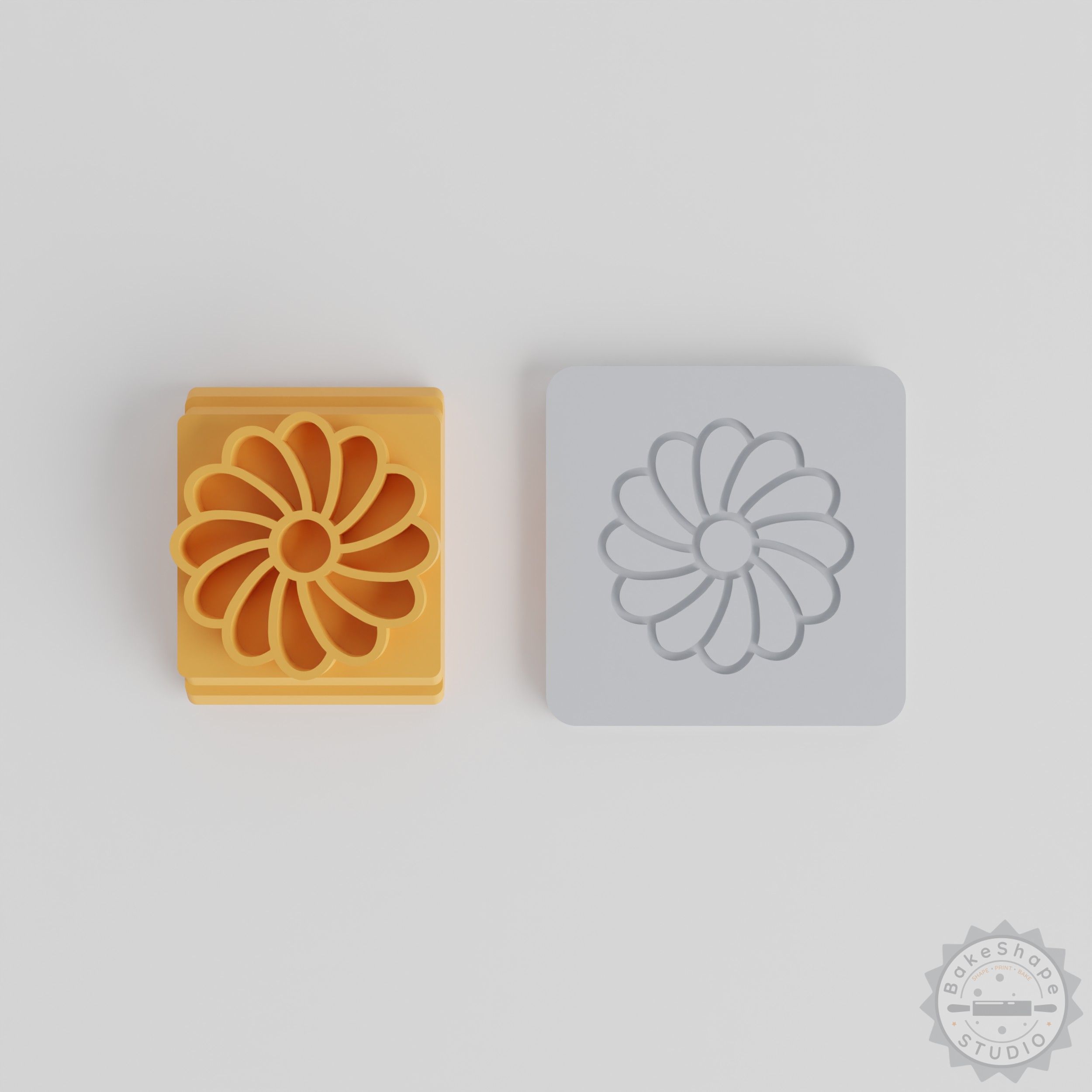 Overlapping Daisy Stamp Tile Set, 5 Sizes, Perfect for Clay, Cookies, Fondant, Floral Pattern Motif