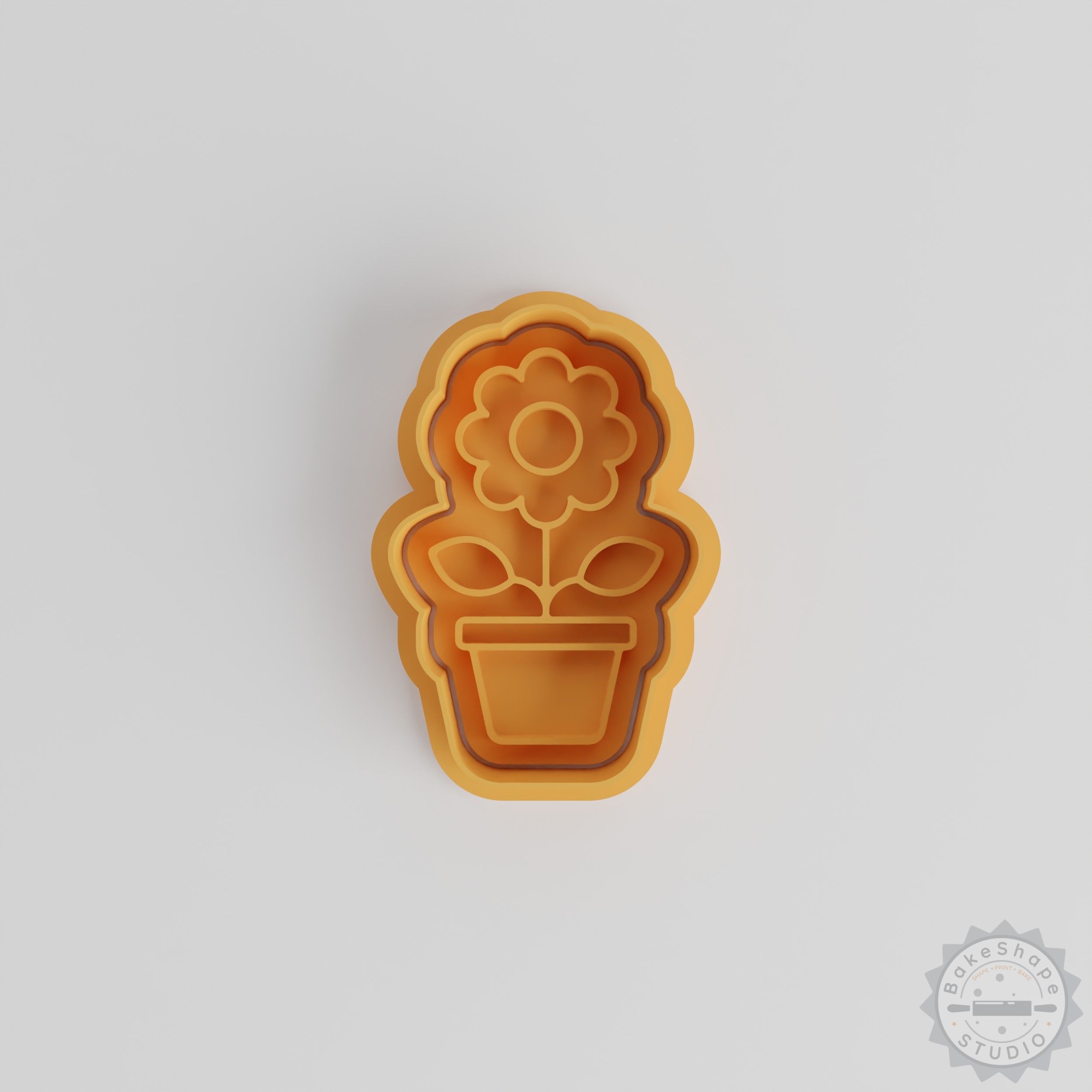 Potted Daisy Shape Cutter and Stamp Set for Cookies and Fondant, Includes 6 Pieces, Sizes S/M/L
