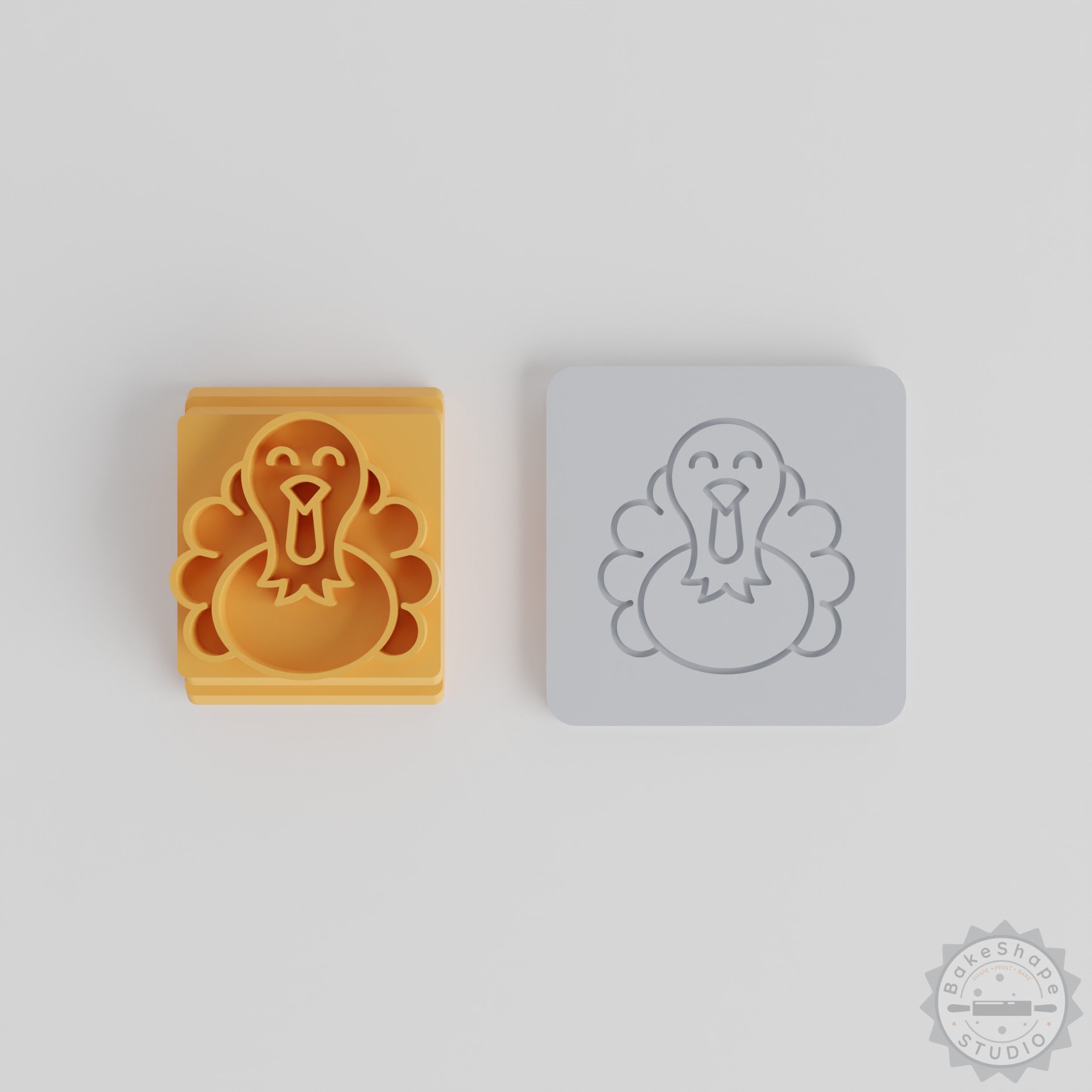 Turkey Stamp Set, 5 Sizes, Thanksgiving Craft Tool for Clay, Cookies, Fondant, Holiday Decoration