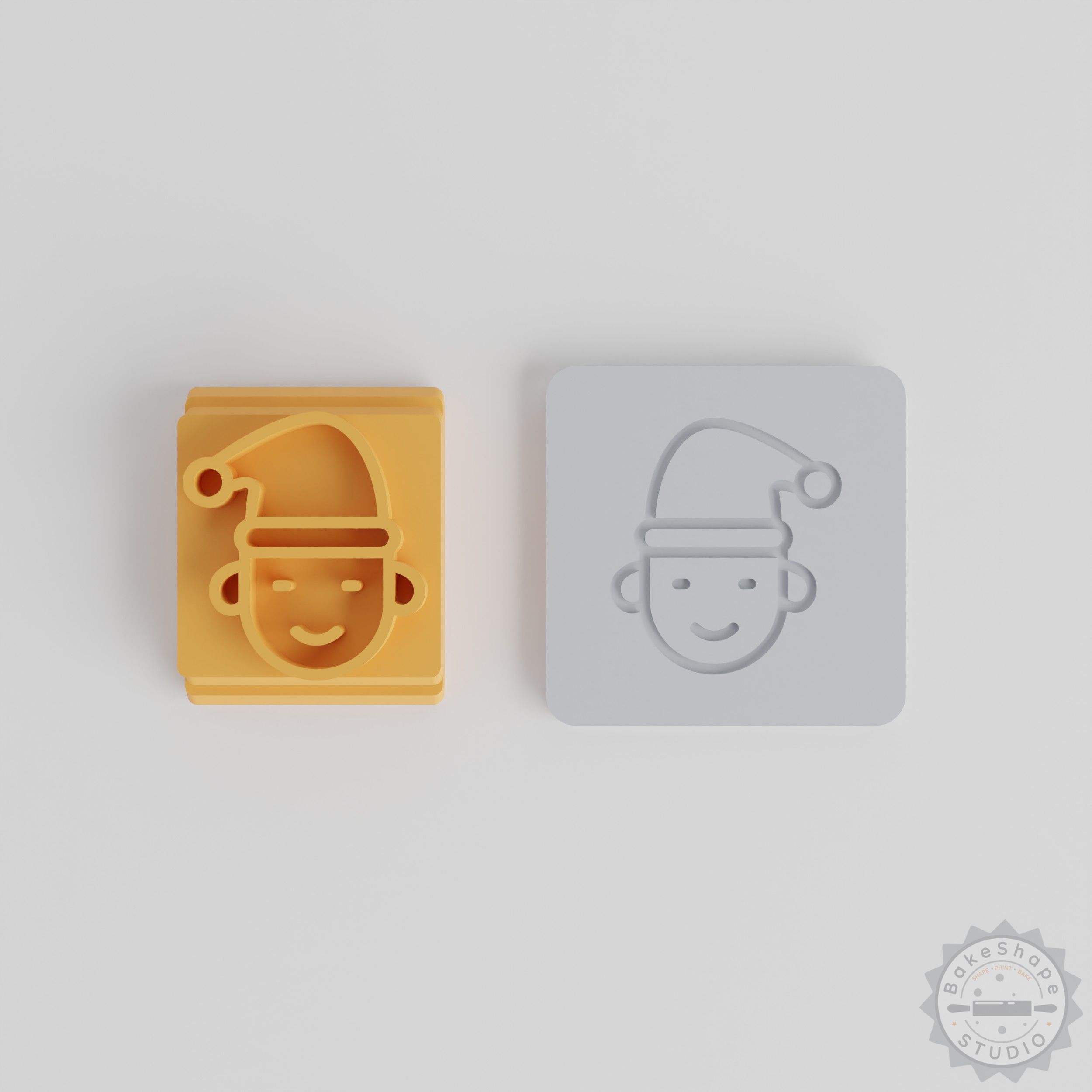 Santa Face Stamp Tile Set, 5 Motif Sizes for Clay, Cookies, Fondant, Christmas Crafting