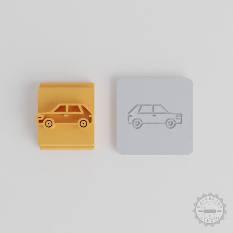 Car Motif Stamp Tile Set, 5 Sizes for Clay, Cookies, Fondant
