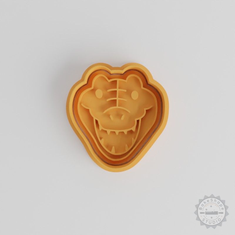 Crocodile Shape Cutter and Stamp Set, 6-Piece, S/M/L Sizes, Perfect for Cookies and Fondant