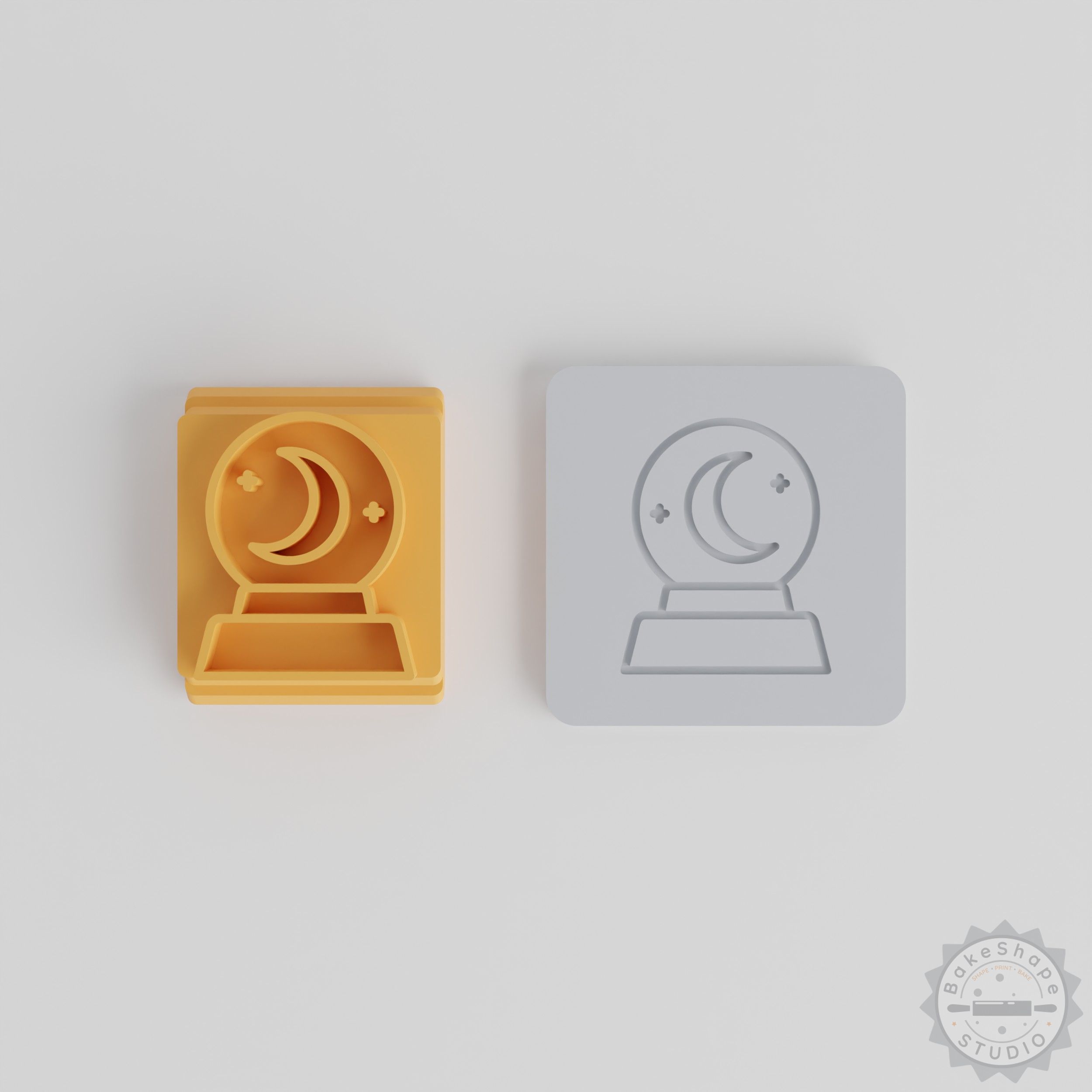 Magic Ball Stamp Tile Set, 5 Motif Sizes, Perfect for Clay, Cookies, Fondant, Wizard Orb, Mystical Design