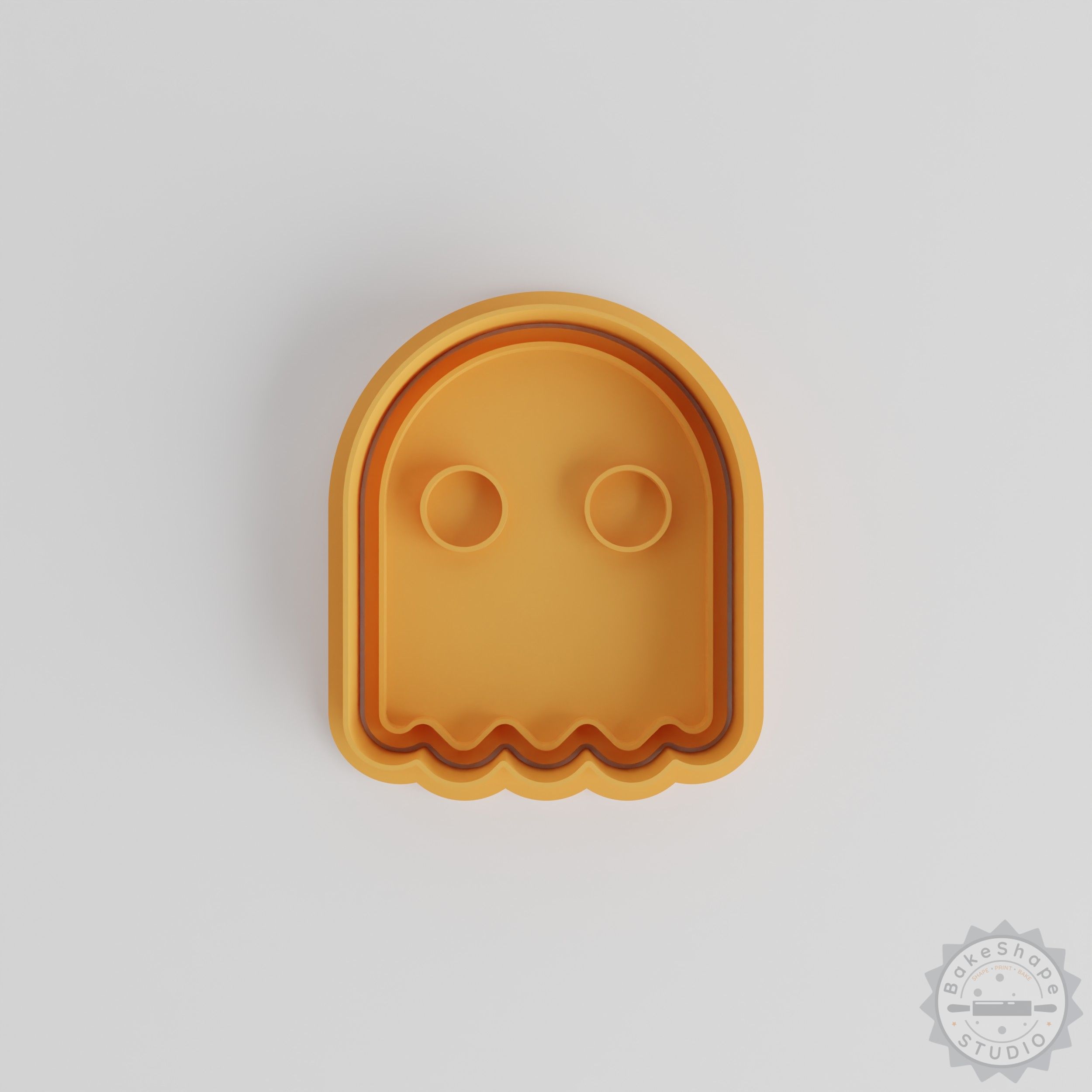 Ghost Shape Cutter & Stamp Set, Halloween Spirit Cookie Tools, 6 Piece, S/M/L Sizes