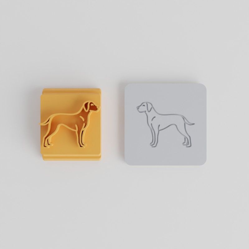 Rhodesian Ridgeback Dog Stamp Tile Set for Clay and Cookies, 5 Sizes