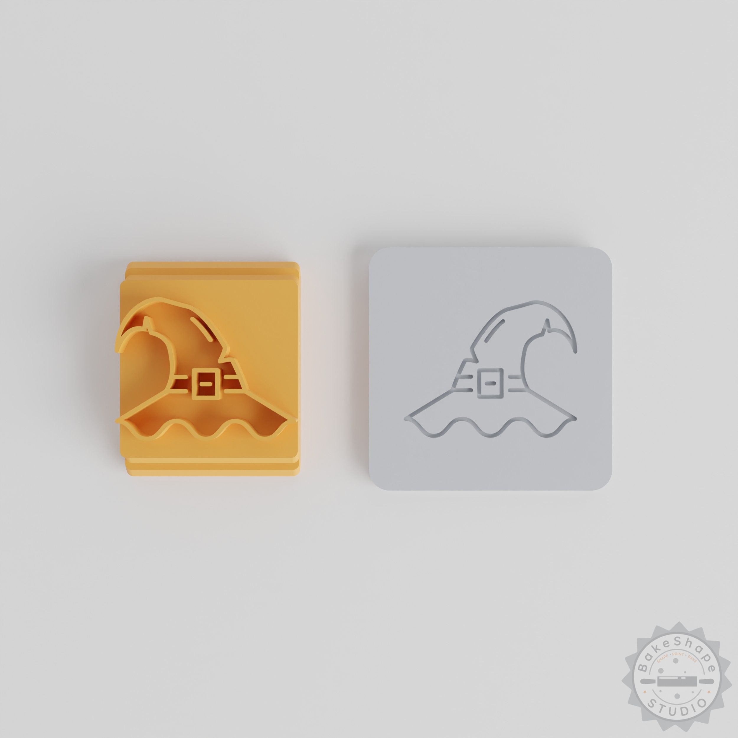 Witch Hat Stamp Tile Set, 5-Piece for Clay or Baking, Includes 20-40mm Motif Sizes for Halloween Crafting