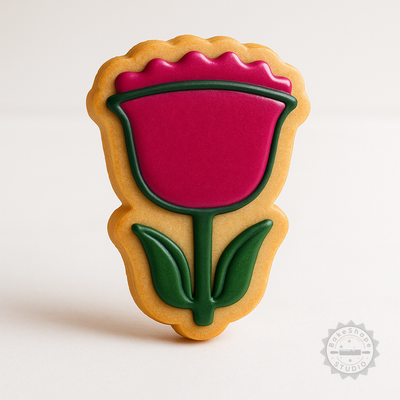 Decorated example 1 of Thistle Cookie Cutter and Stamp Set, 6-Piece, S/M/L Sizes, Perfect for Floral Fondant and Garden-Themed Designs