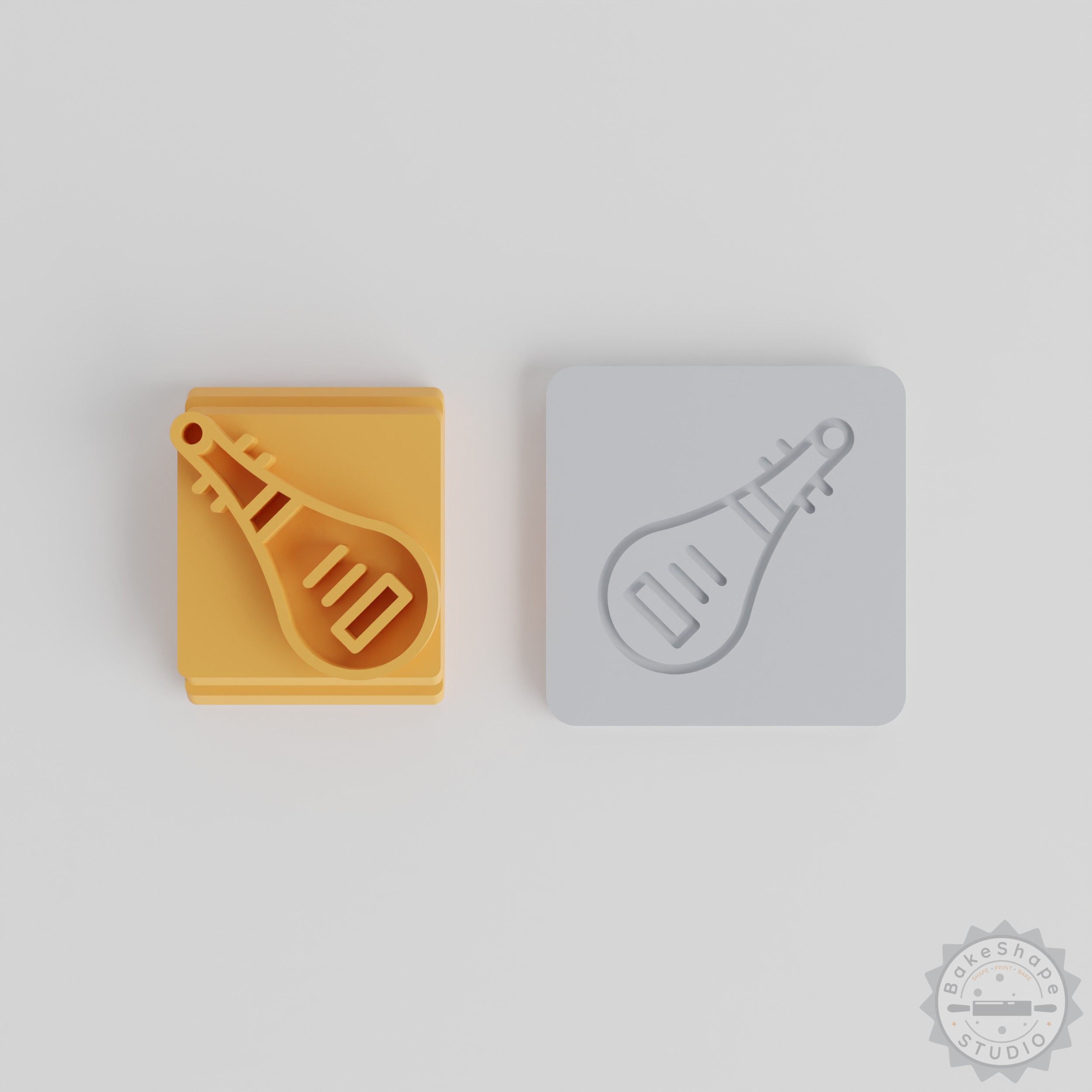 Pipa Lute with 5 Stamp Tile Motifs, Clay Cookie Fondant Crafting Set