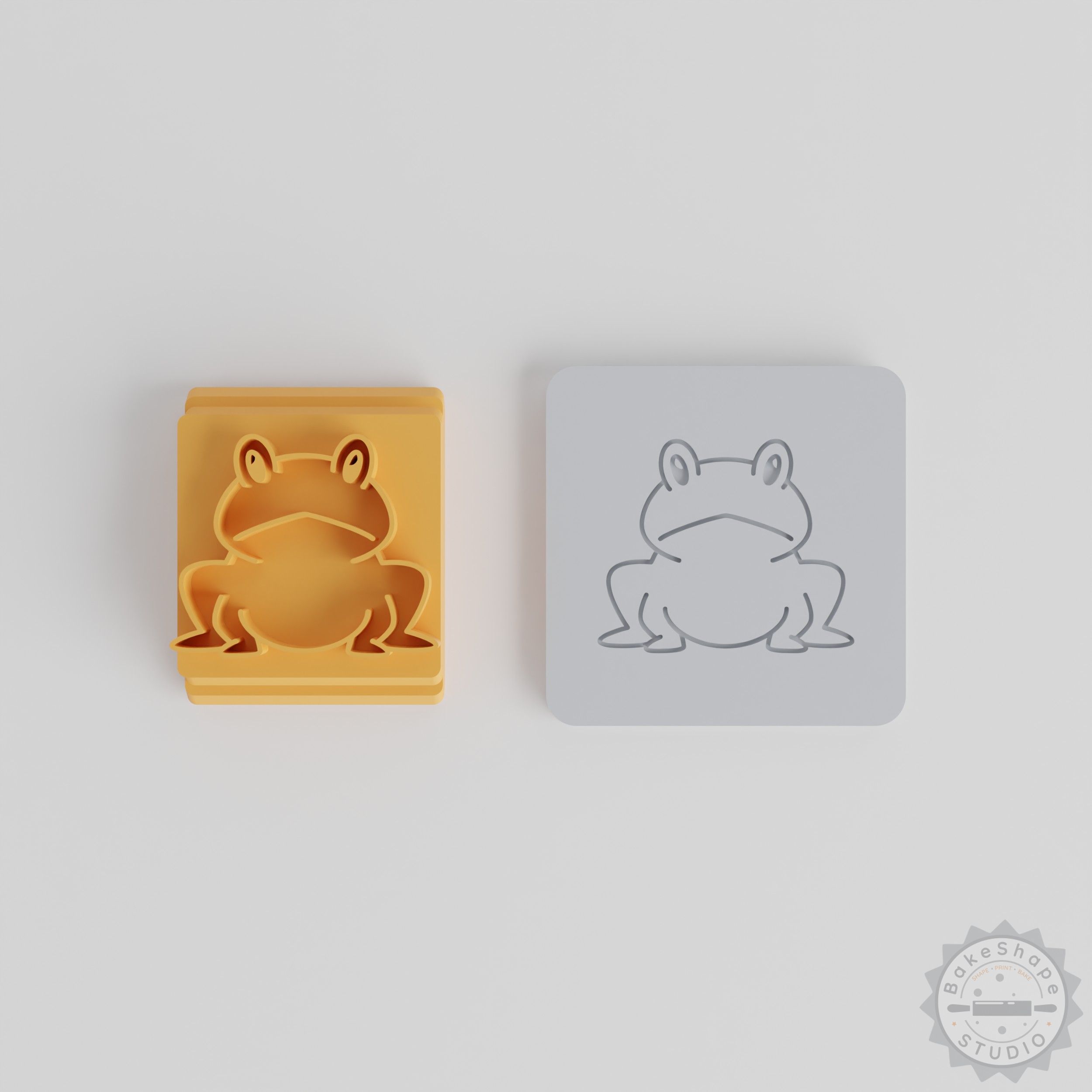 Cute Frog Stamp Set, Clay and Cookie Stamp Tiles, 5 Sizes Amphibian Motif набор