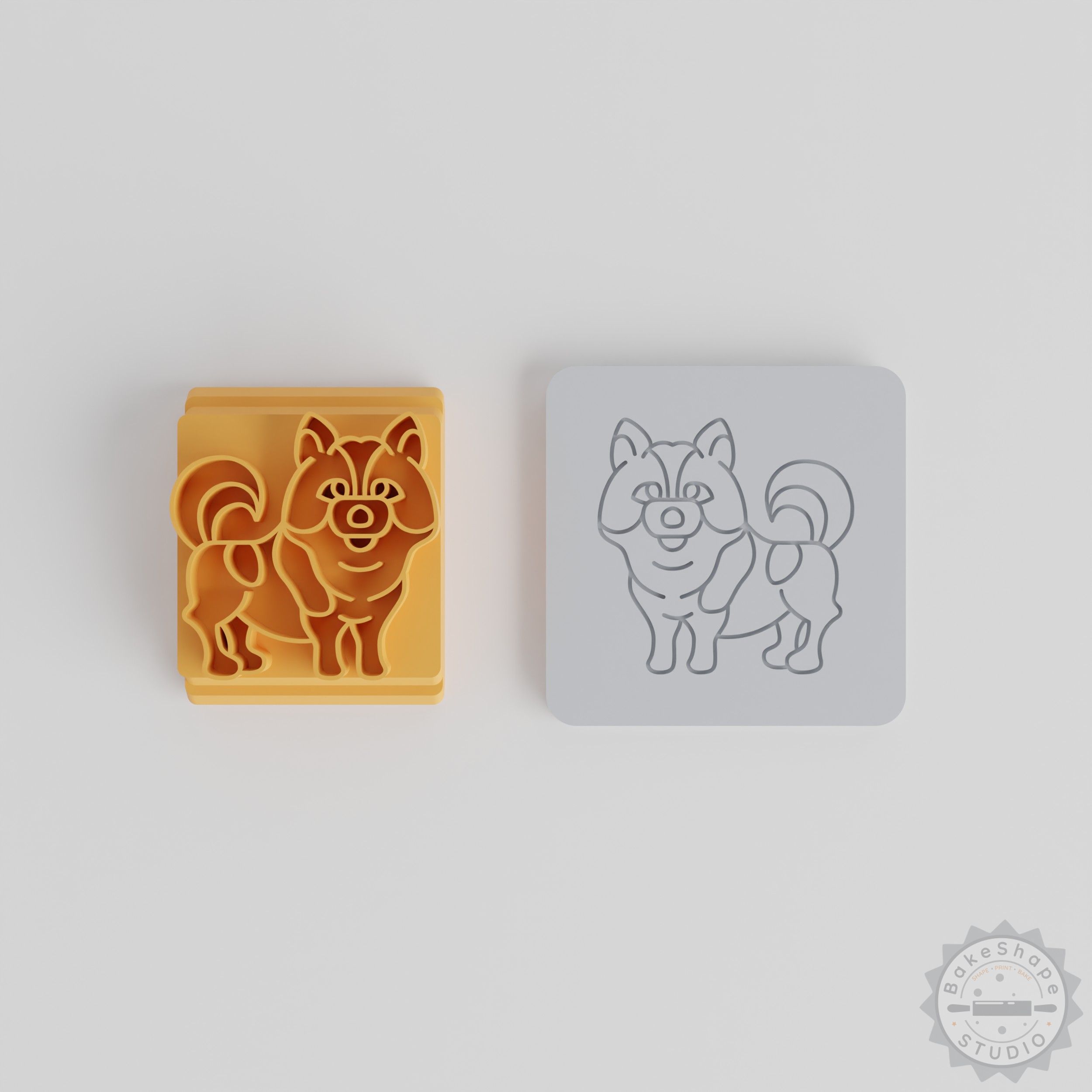 Bang Kaeo Clay Stamp Tile Set, 5-Piece, Dog Motif, Various Sizes, Perfect for Fondant, Cookies, Soft Materials