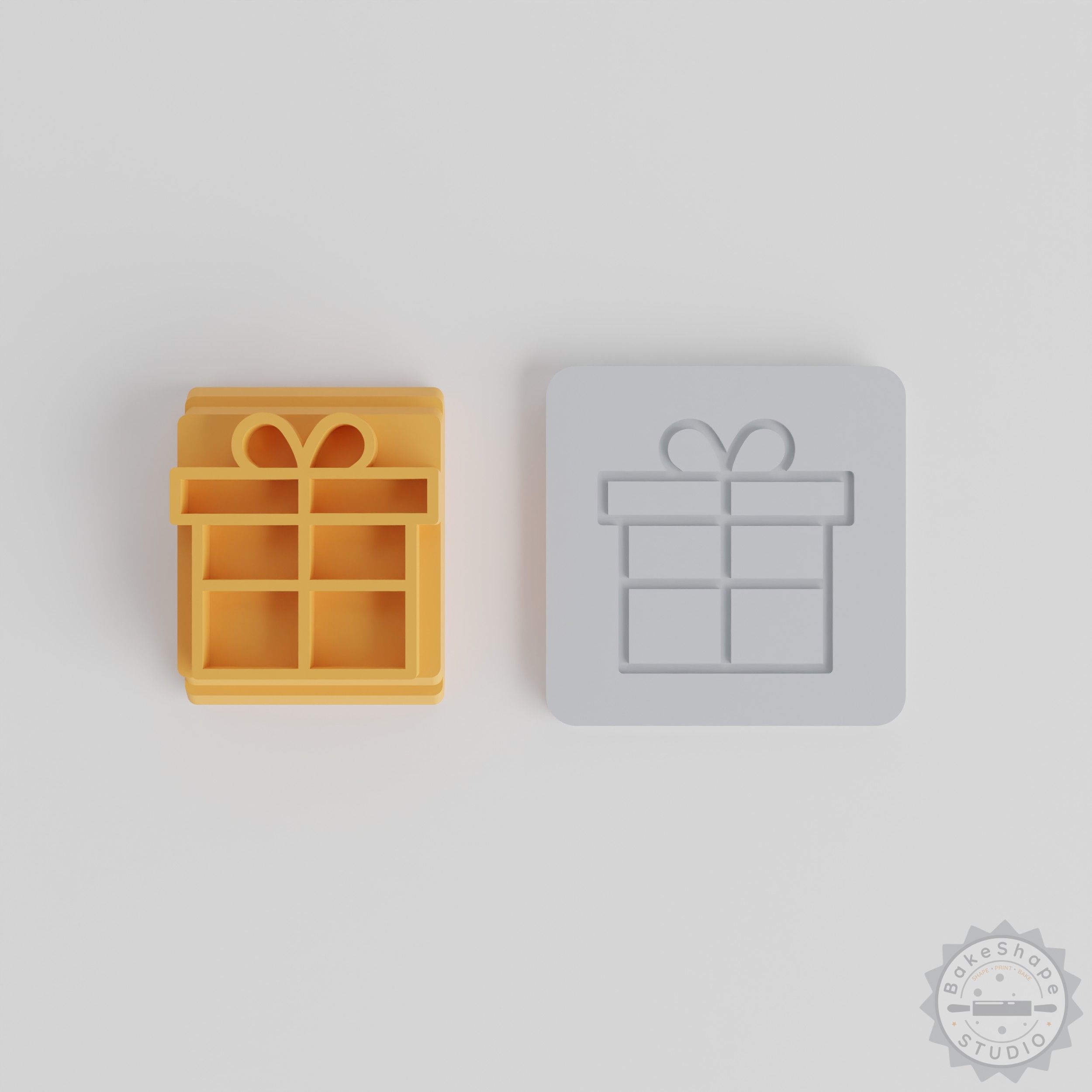 Gift Box Stamp Tile Set for Clay, Cookies, Fondant - 5 Sizes 20-40mm, Party Celebration Motifs