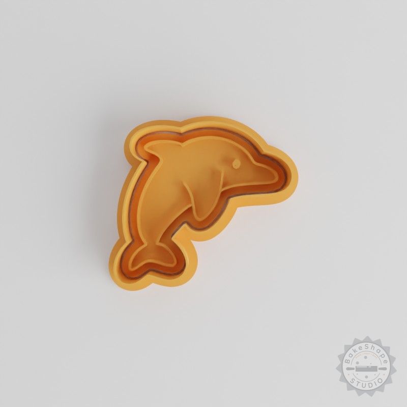 Dolphin Cookie Cutter and Stamp Set, 6-Piece, Fondant & Cookie Baking, Animal Ocean Wildlife Shapes